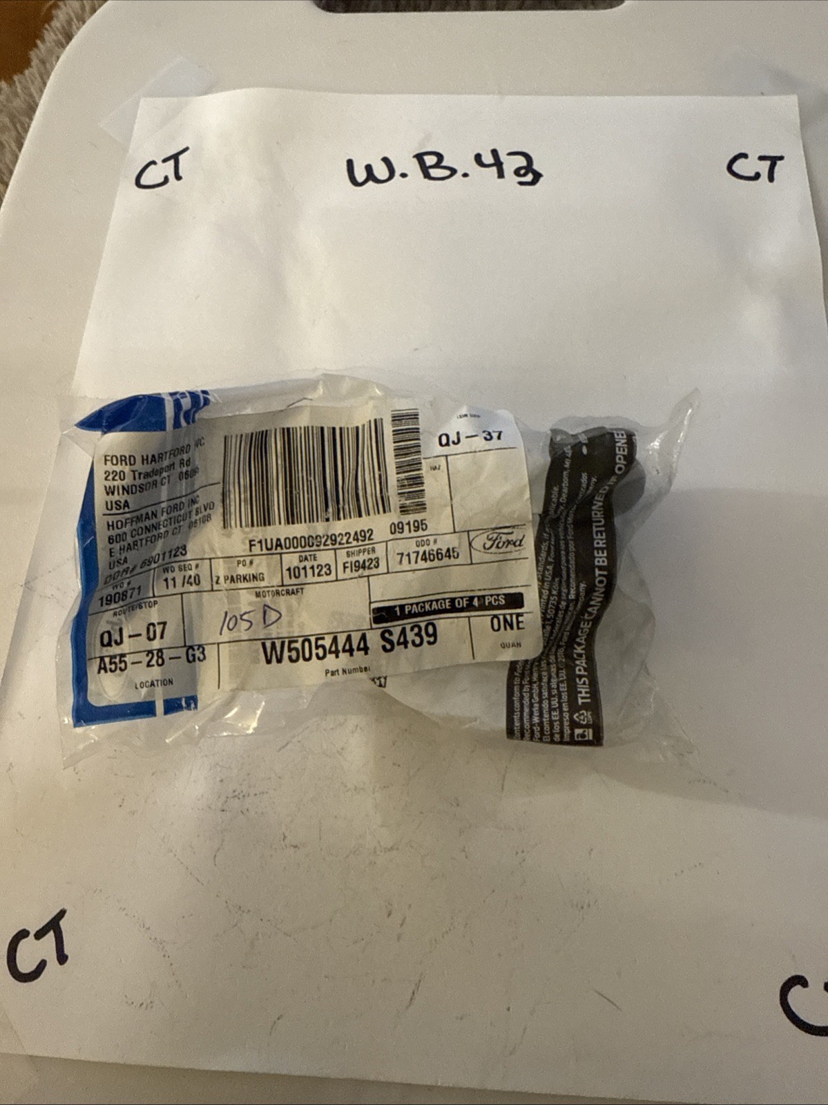 New Genuine Ford Bolt W505444S439 / W505444-S439 Sold Individually