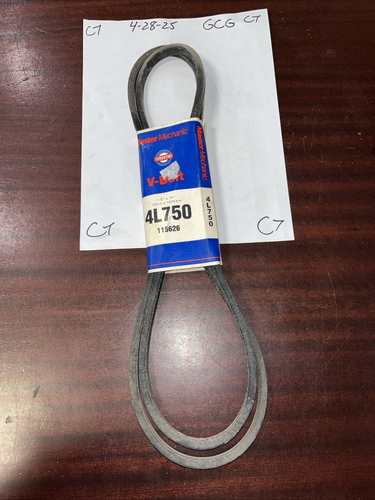 New Master Mechanic 4L750 Replacement Belt 1/2" x 75" V Belt 115626