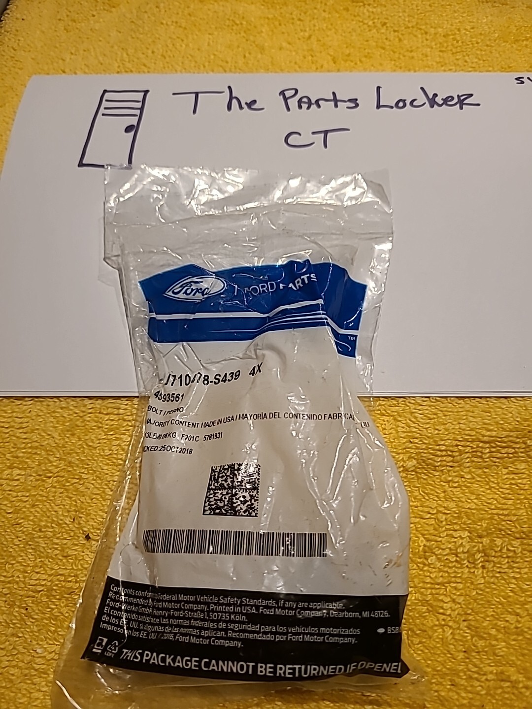 New OEM Ford W710478-S439 Grille Bumper Cover Bolt & Washer Assemblies Qty 2 NOS