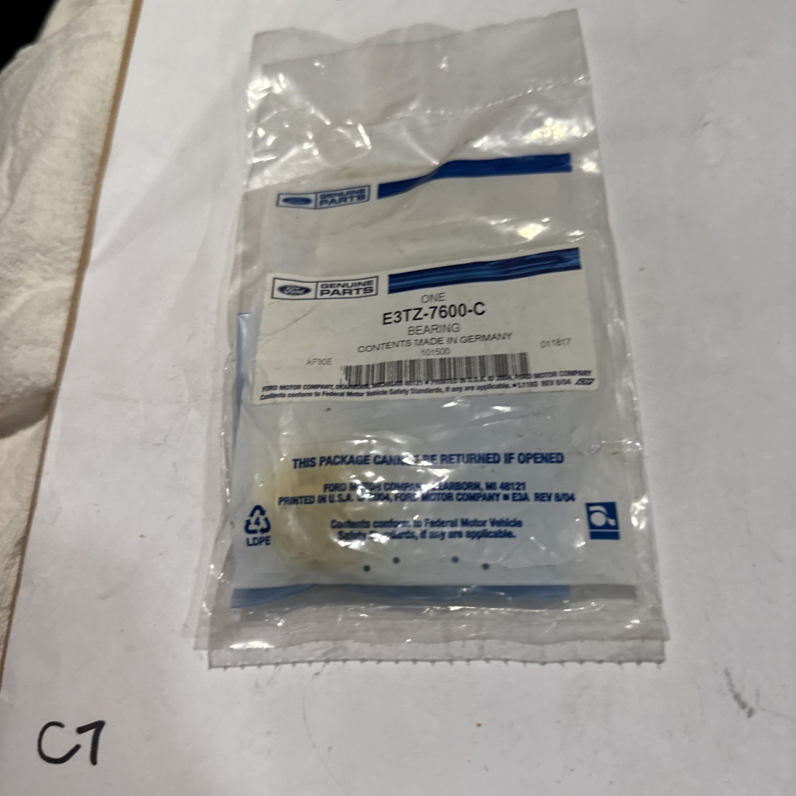 New Old Stock Ford Clutch Pivot Ball Bearing Part #E3TZ-7600-C. Ford Taurus