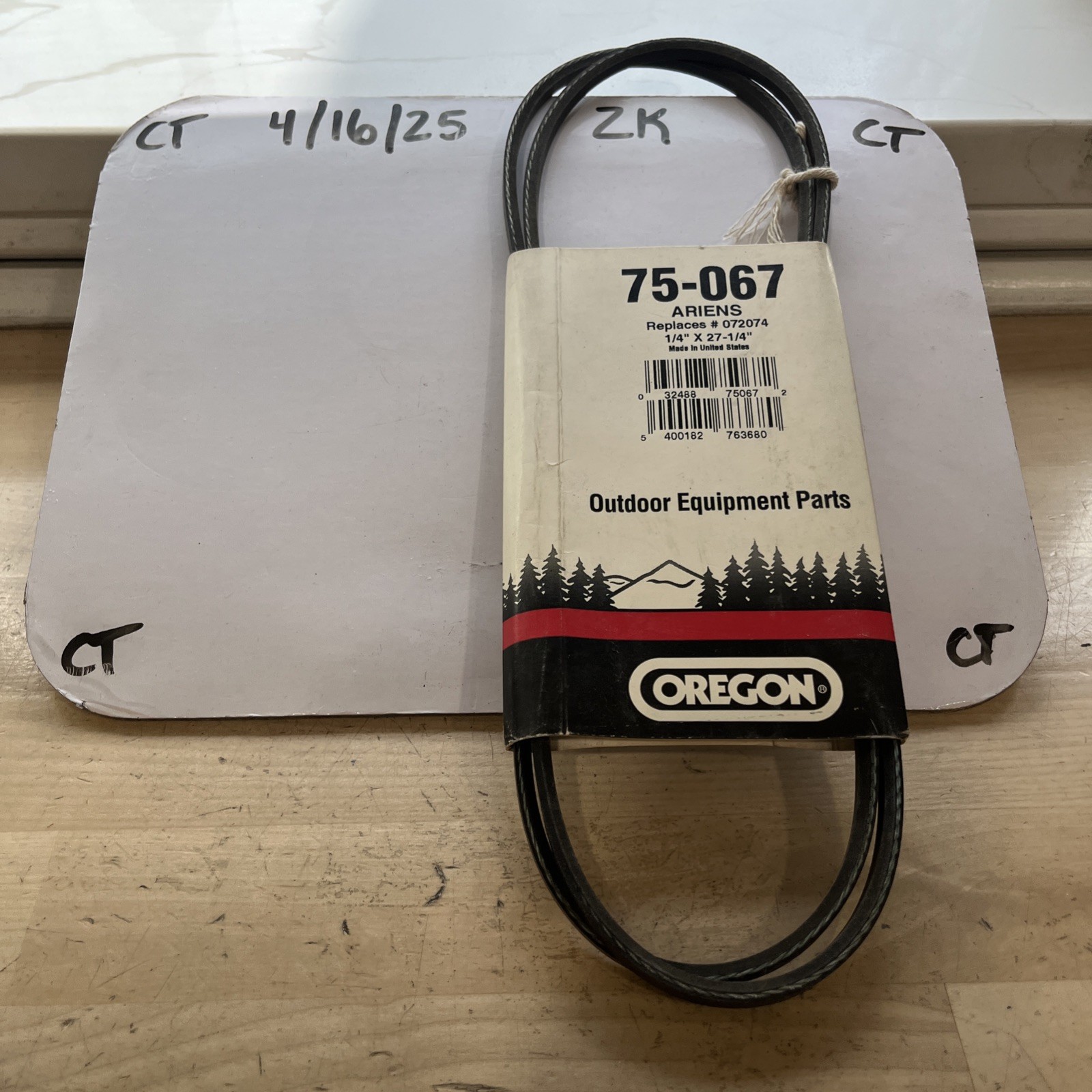 Oregon 75-067 Belt Set (Replaces Ariens 072074) - NOS 2 Belts