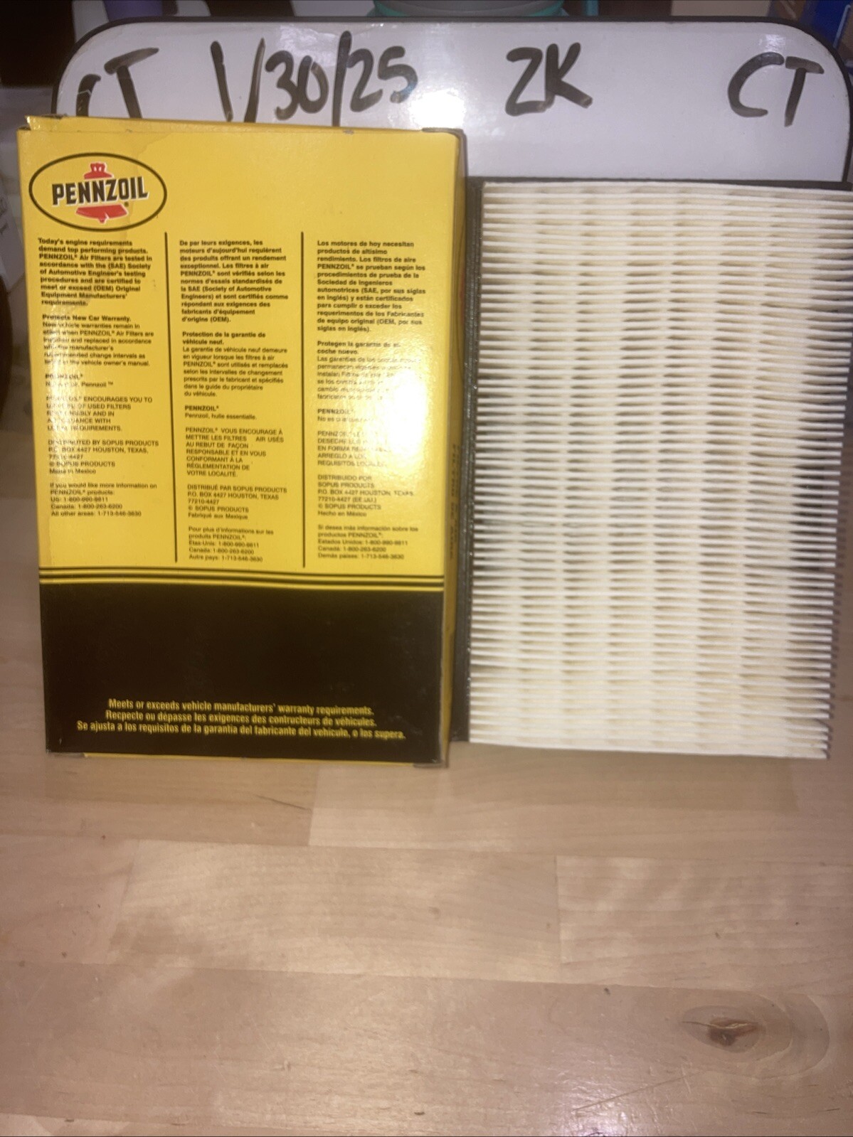 PENNZOIL Air Filter #PZA -123 CHRYSLER DODGE PLYMOUTH ~ (may Have No Box) - Image 3