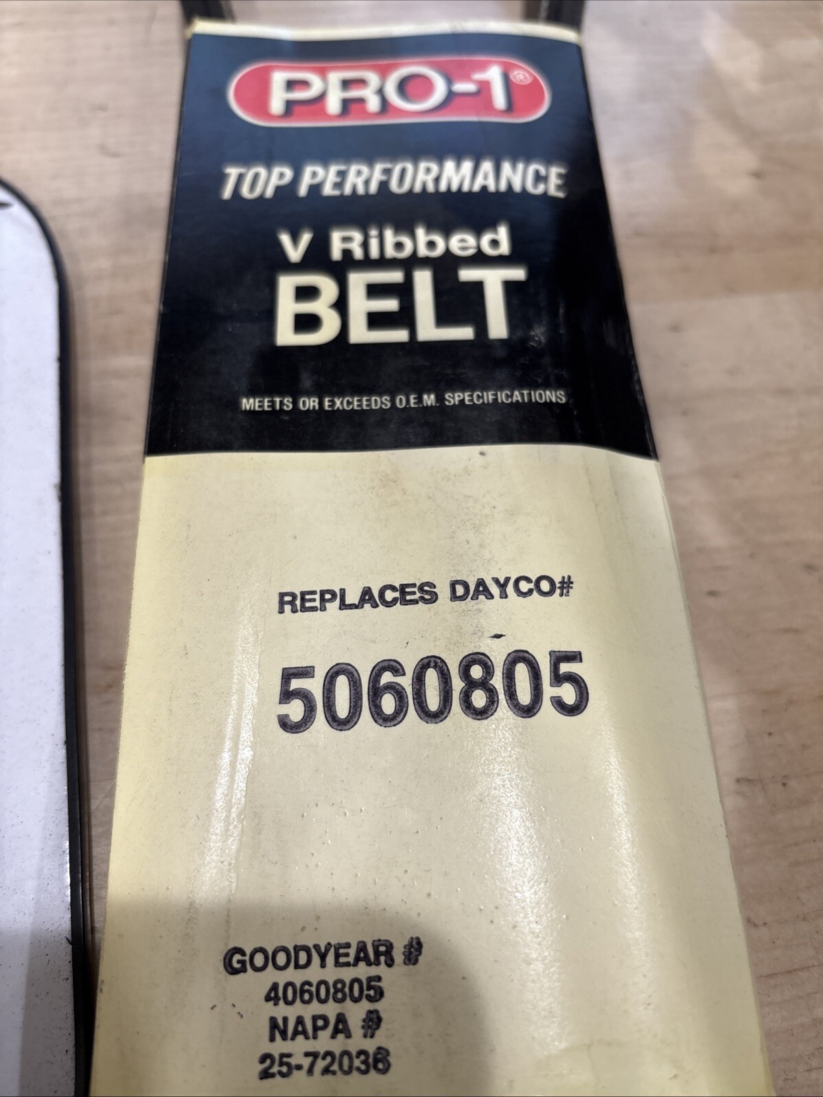 Pro-1 V Ribbed Serpentine Belt Replaces Dayco 5060805 & Gates K060802 - Image 3