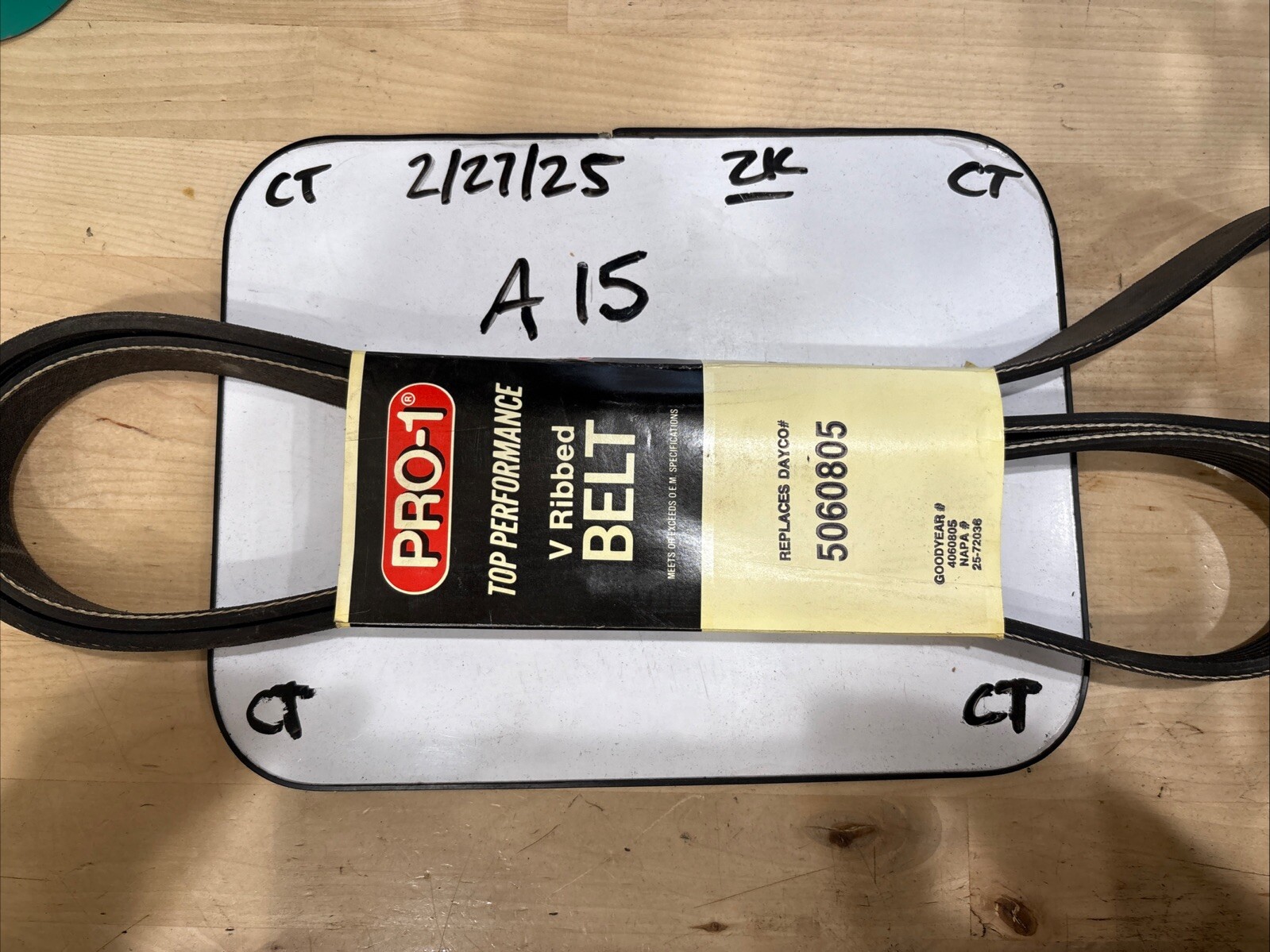 Pro-1 V Ribbed Serpentine Belt Replaces Dayco 5060805 & Gates K060802