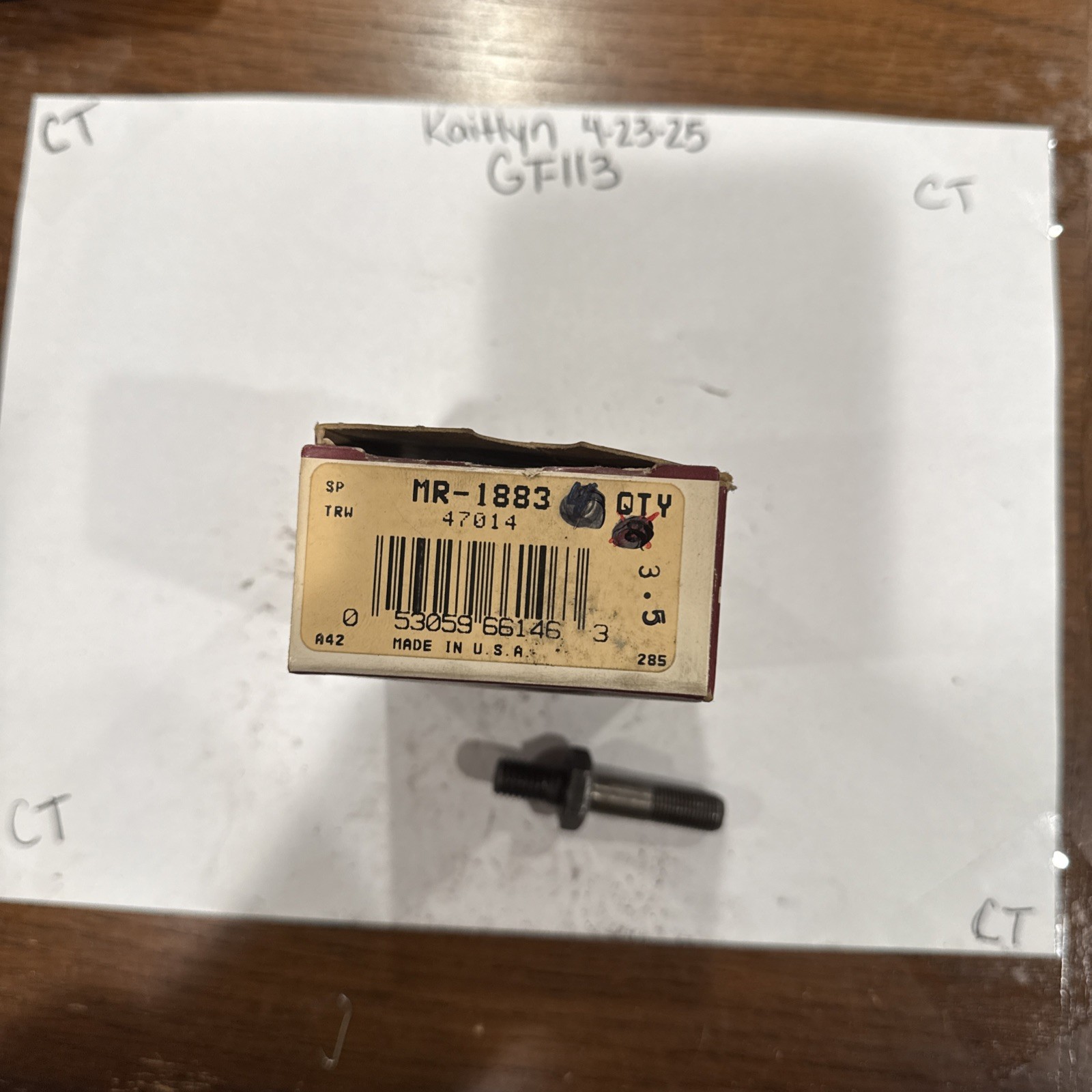 Rocker Stud Sealed Power MR1883