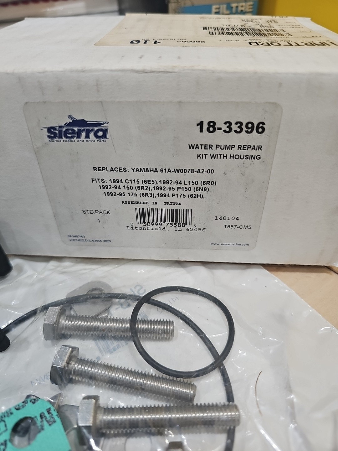 SIERRA WATER PUMP REPAIR KIT 18-3396 MARINE BOAT - Image 6