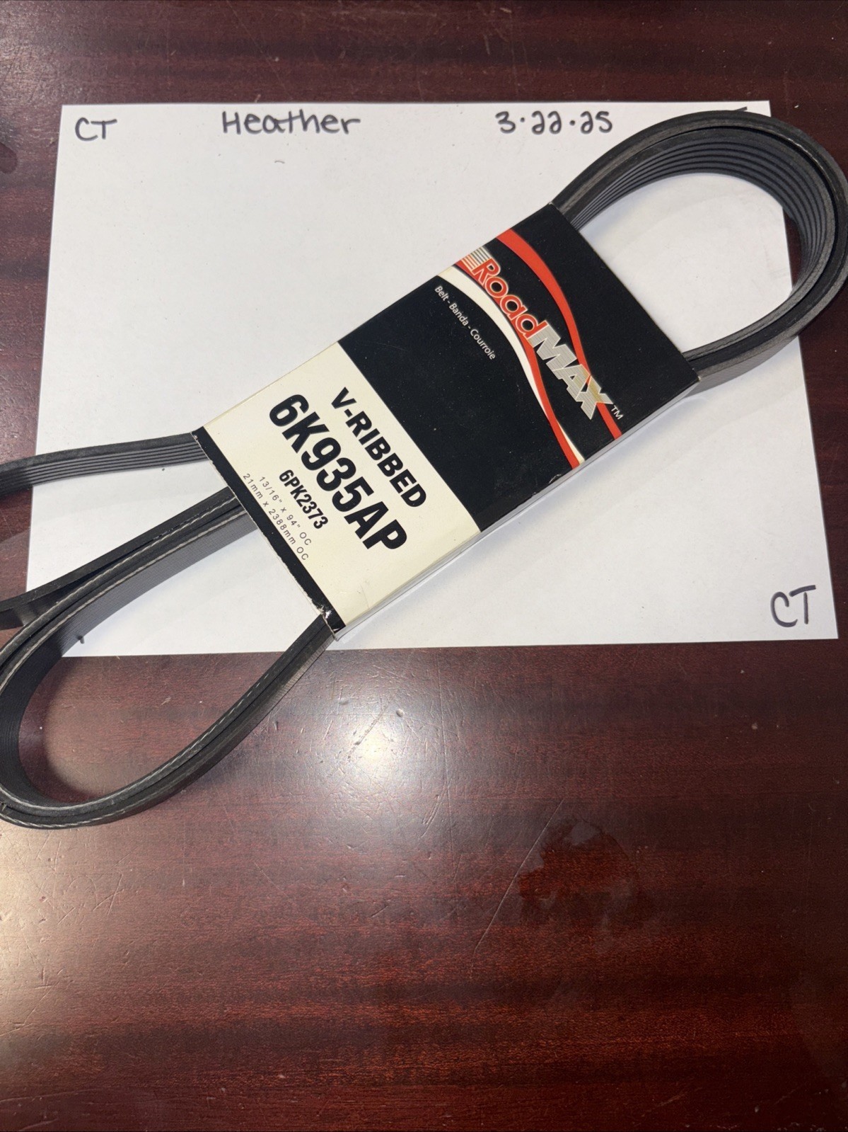 Serpentine Belt-Automotive V-Ribbed Belt(Standard) Roadmax 6K935AP (6PK2373) - Image 4