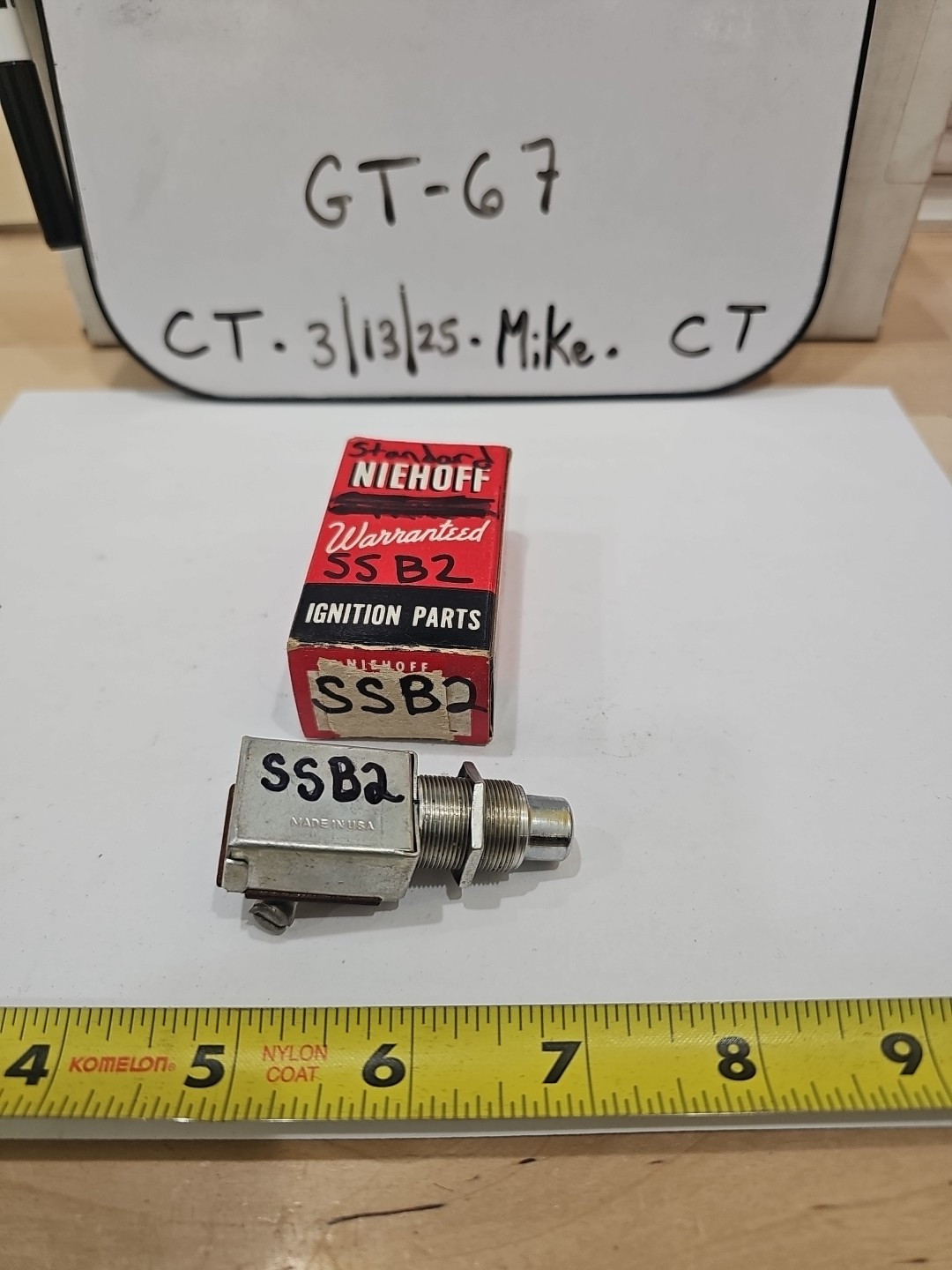 Standard Momentary Push Button Switch Universal # SSB2 *New Not In Original Pkg*