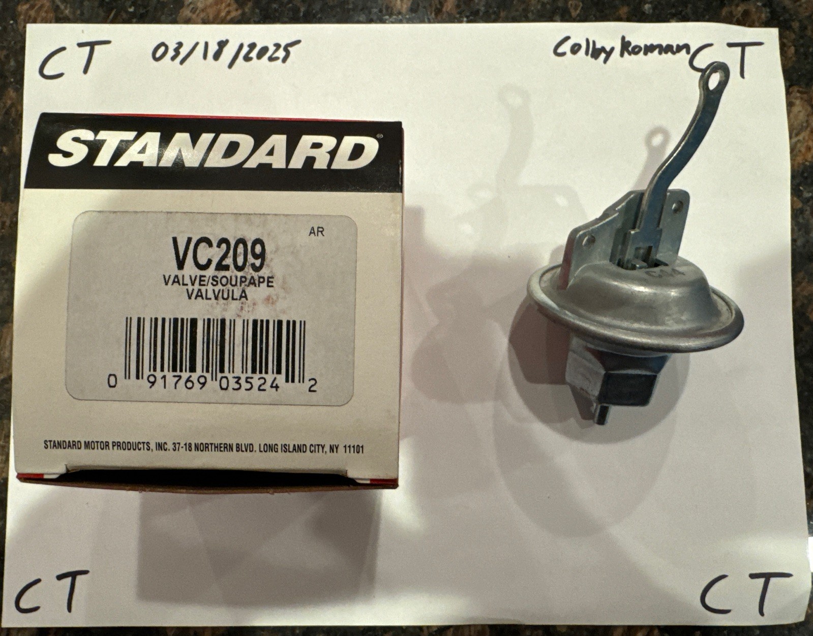 Standard Valve/Soupape Valvula VC209