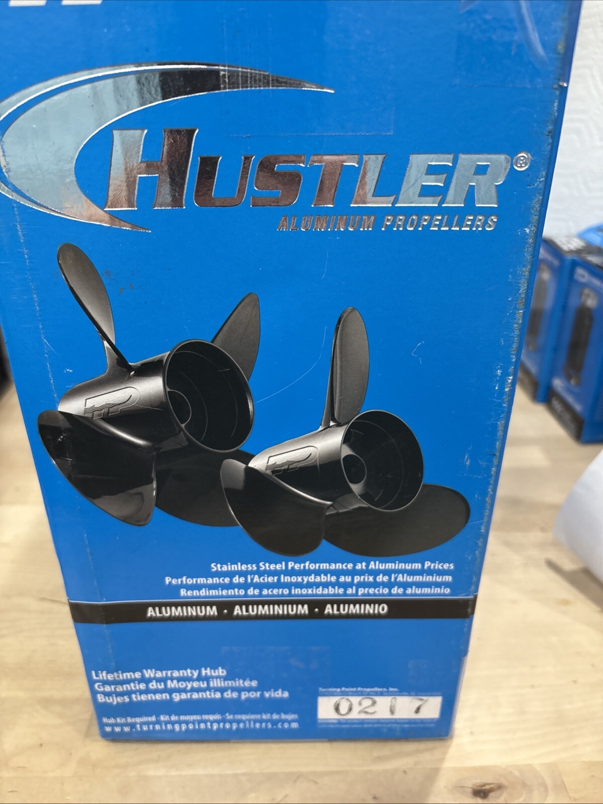 Turning Point 21501940 Hustler Boat Propeller Series LE-4 14X19 4-Blade Alum LH - Image 3
