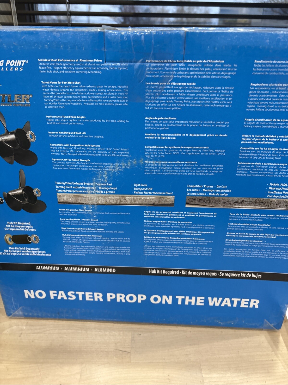 Turning Point 21501940 Hustler Boat Propeller Series LE-4 14X19 4-Blade Alum LH - Image 4