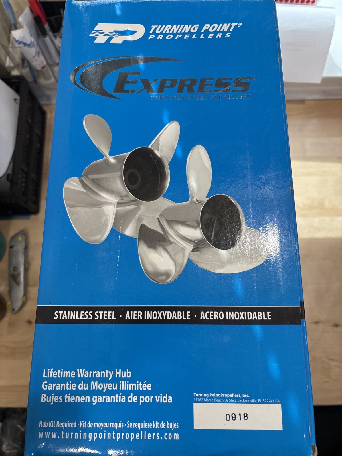 Turning Point EX-1417L Express Mach 3 14.25 x 17 LH Propeller SS 31501722 NEW - Image 3