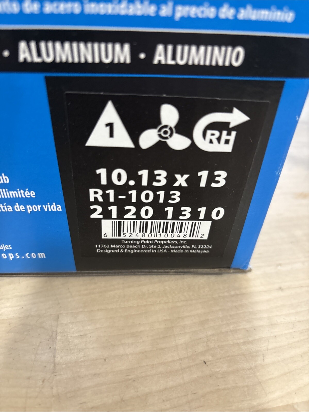 Turning Point Hustler Aluminum RH Prop 10.13 x 13 3-Blade #21201310 R1-1913 - Image 6