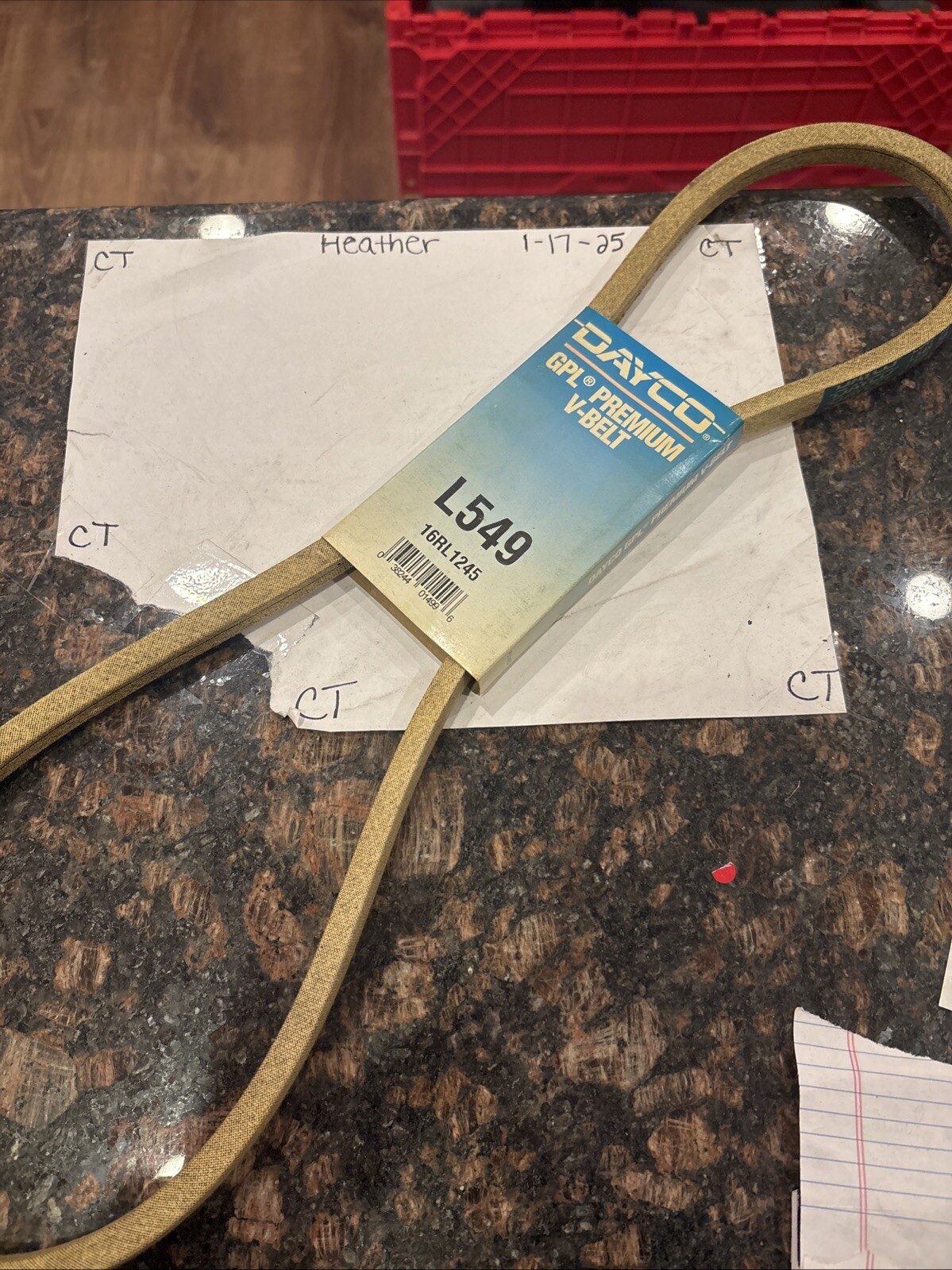 V-Belt Dayco L549 GPL Premium 16RL1245