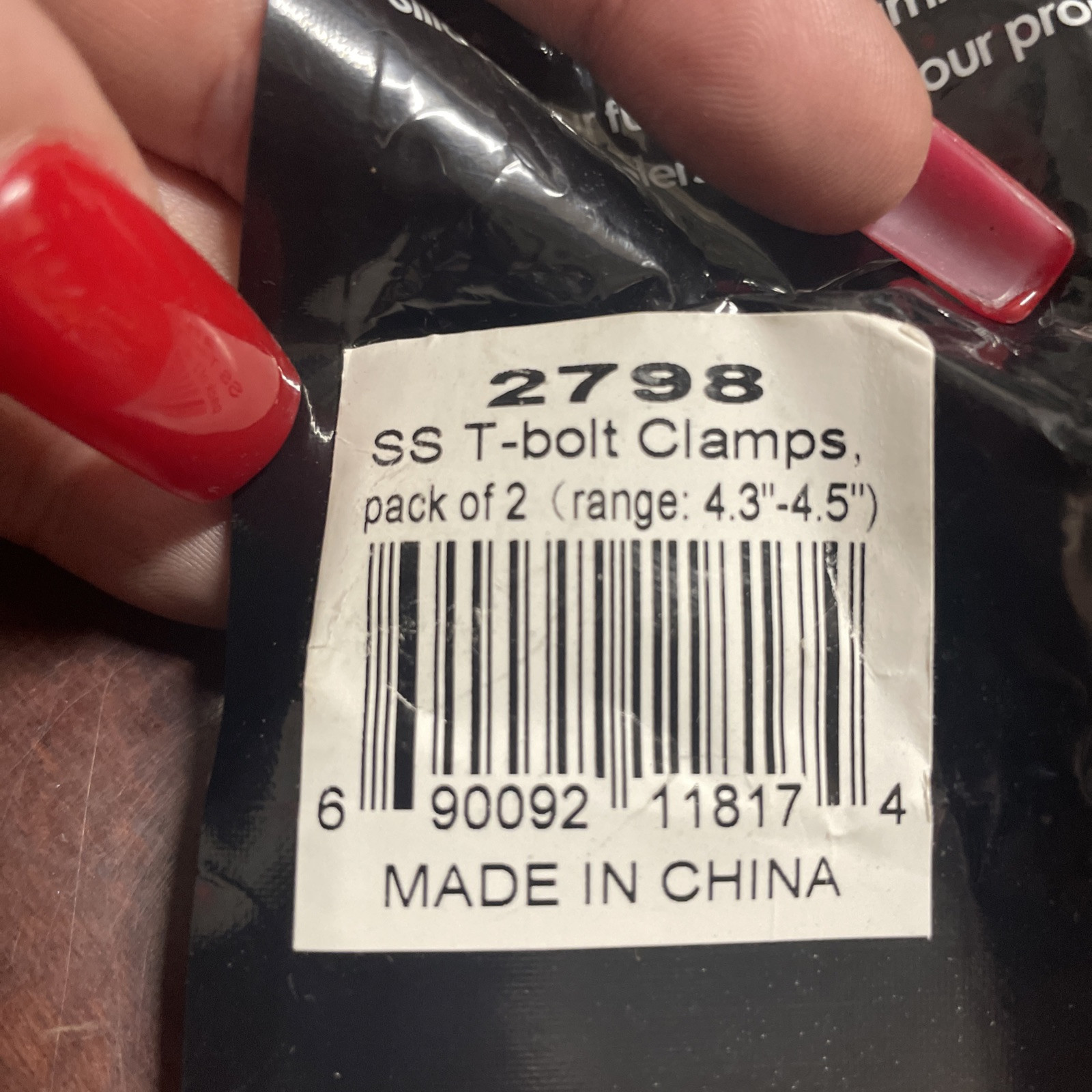 Vibrant Stainless Steel T-Bolt Clamps (Pack of 2) - Clamp Range: 4.20"-4.60" - Image 4