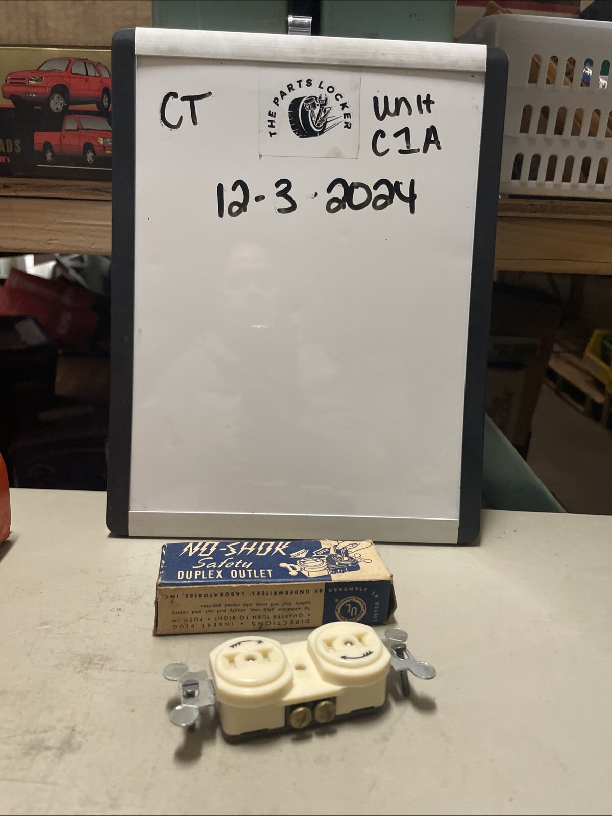 Vintage No-Shok Safety Duplex Outlet NoS