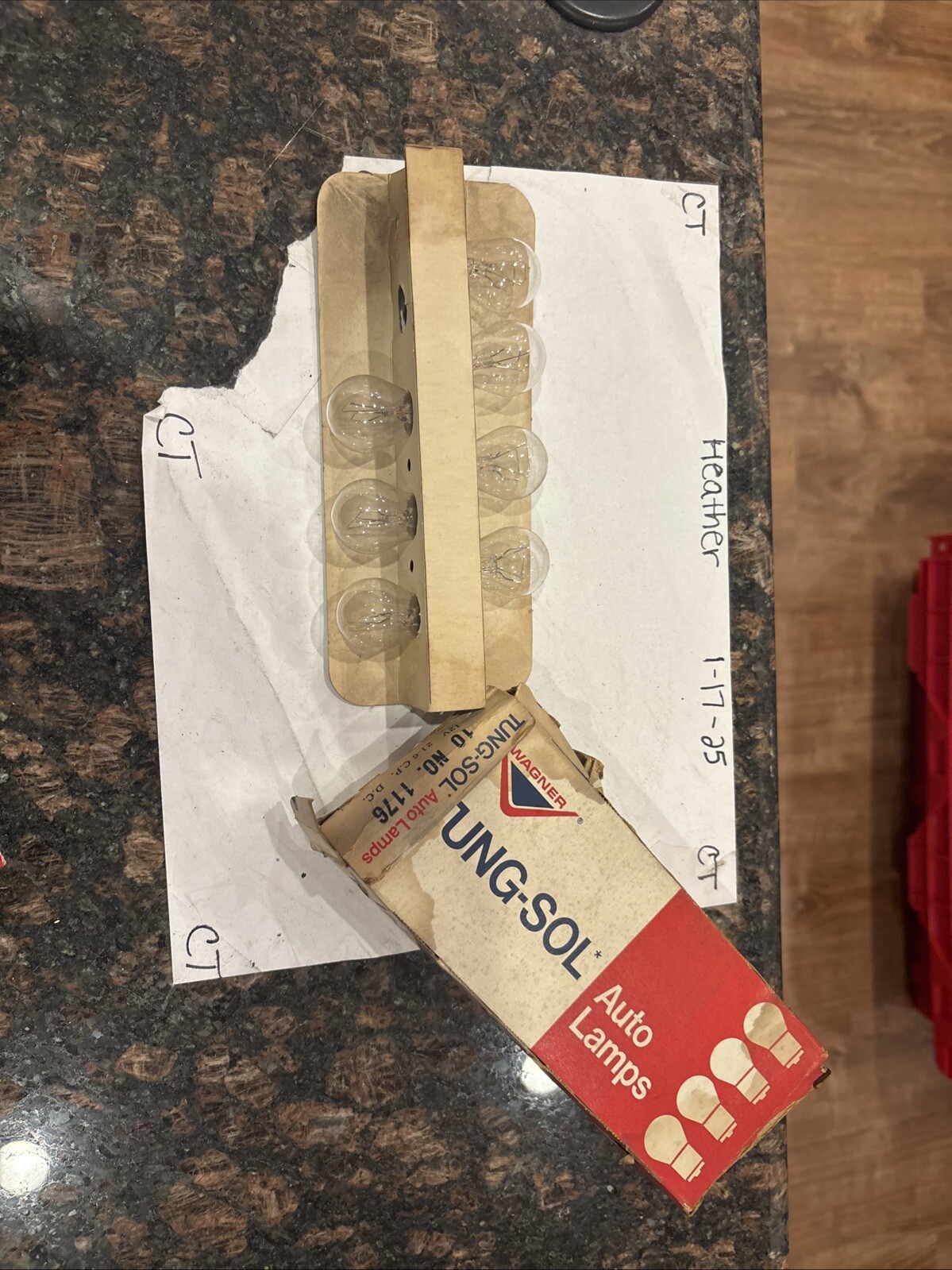 Vintage Tung-Sol 1176 Automotive Bulbs 12V-Box Of 7 Bulbs
