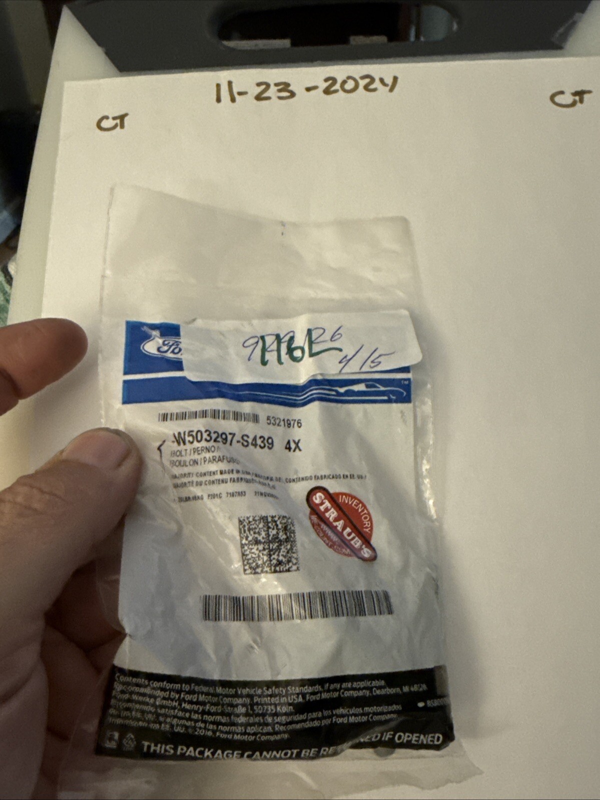 W503297-s439 Bolts Ford Nos OEM (4) Bolts