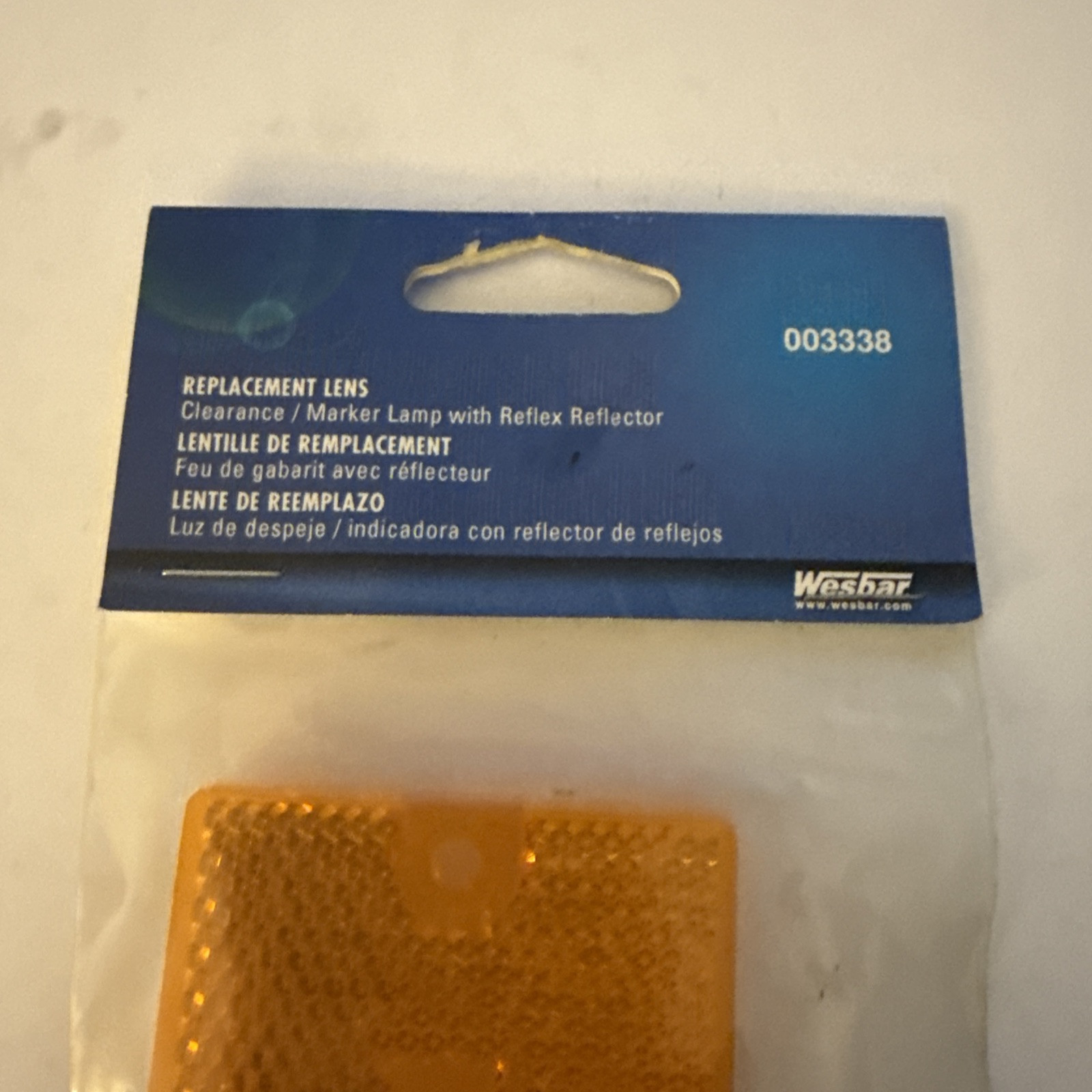 Wesbar 003338 Clearance/Side Marker Light w/ Reflex Lens Replacement Lens Amber - Image 3