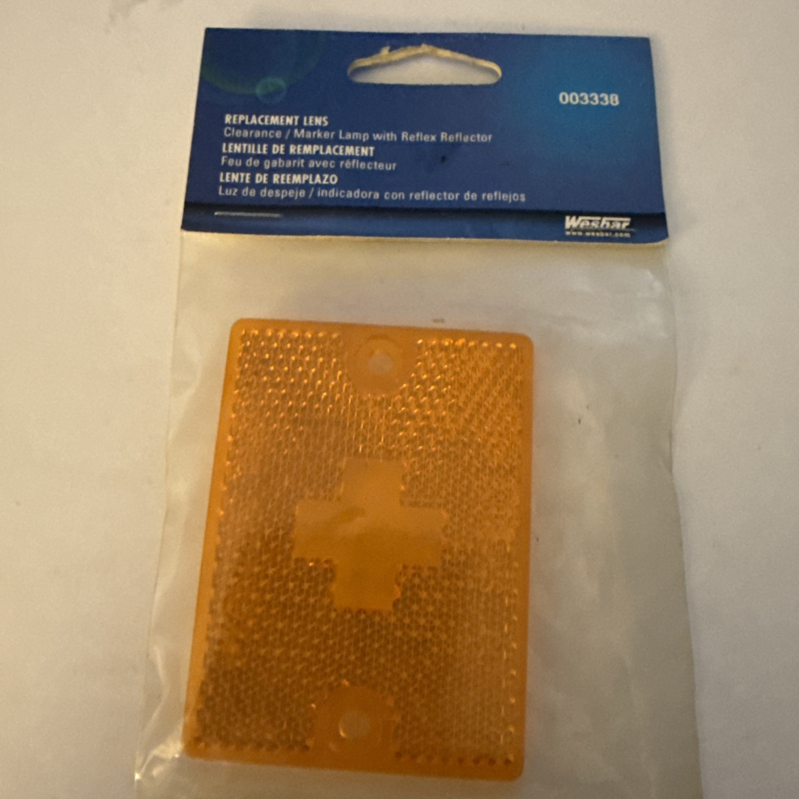 Wesbar 003338 Clearance/Side Marker Light w/ Reflex Lens Replacement Lens Amber - Image 4