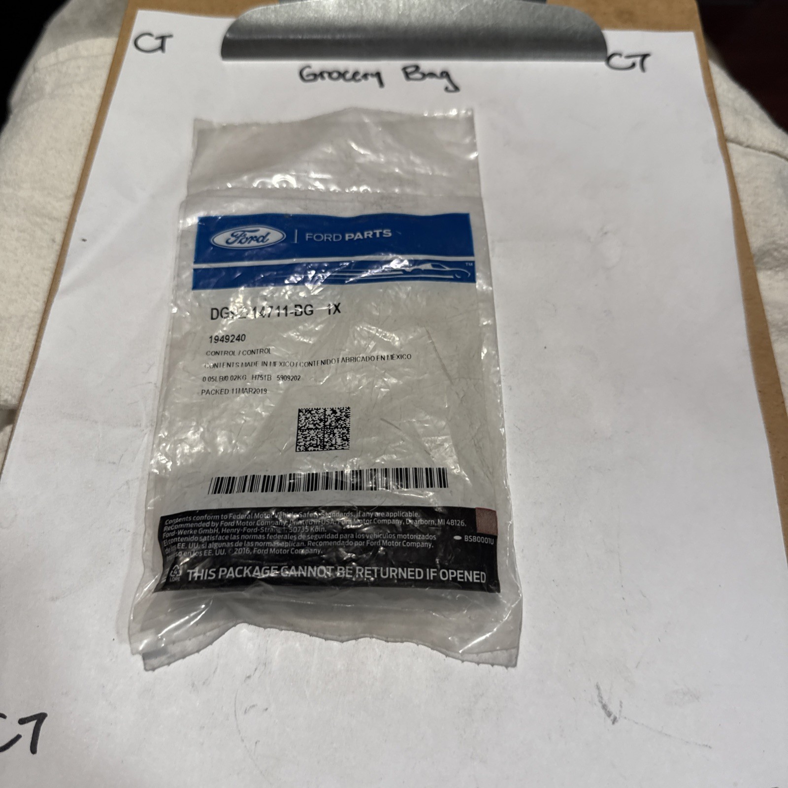 (1) FORD OEM Front Seat-Adjust Knob DG9Z14711BG