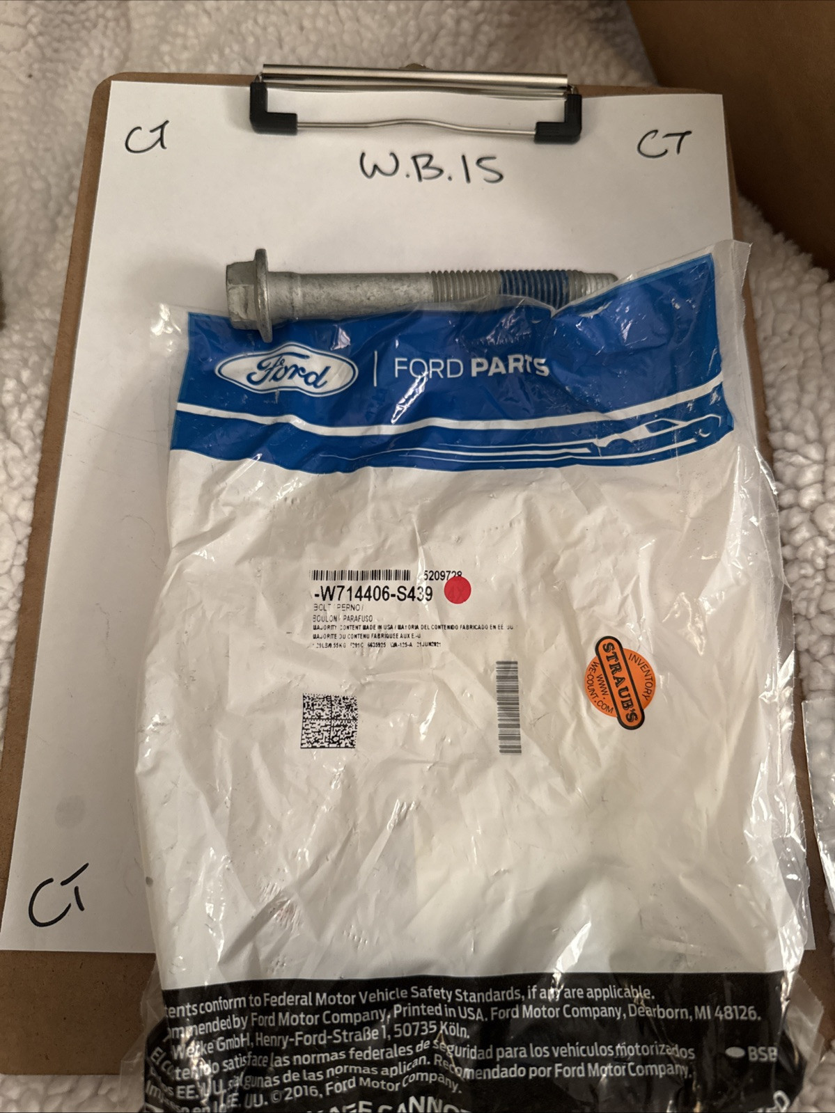 (1) Genuine Ford Torque Arm Mount Bolt W714406-S439 Sold Individually