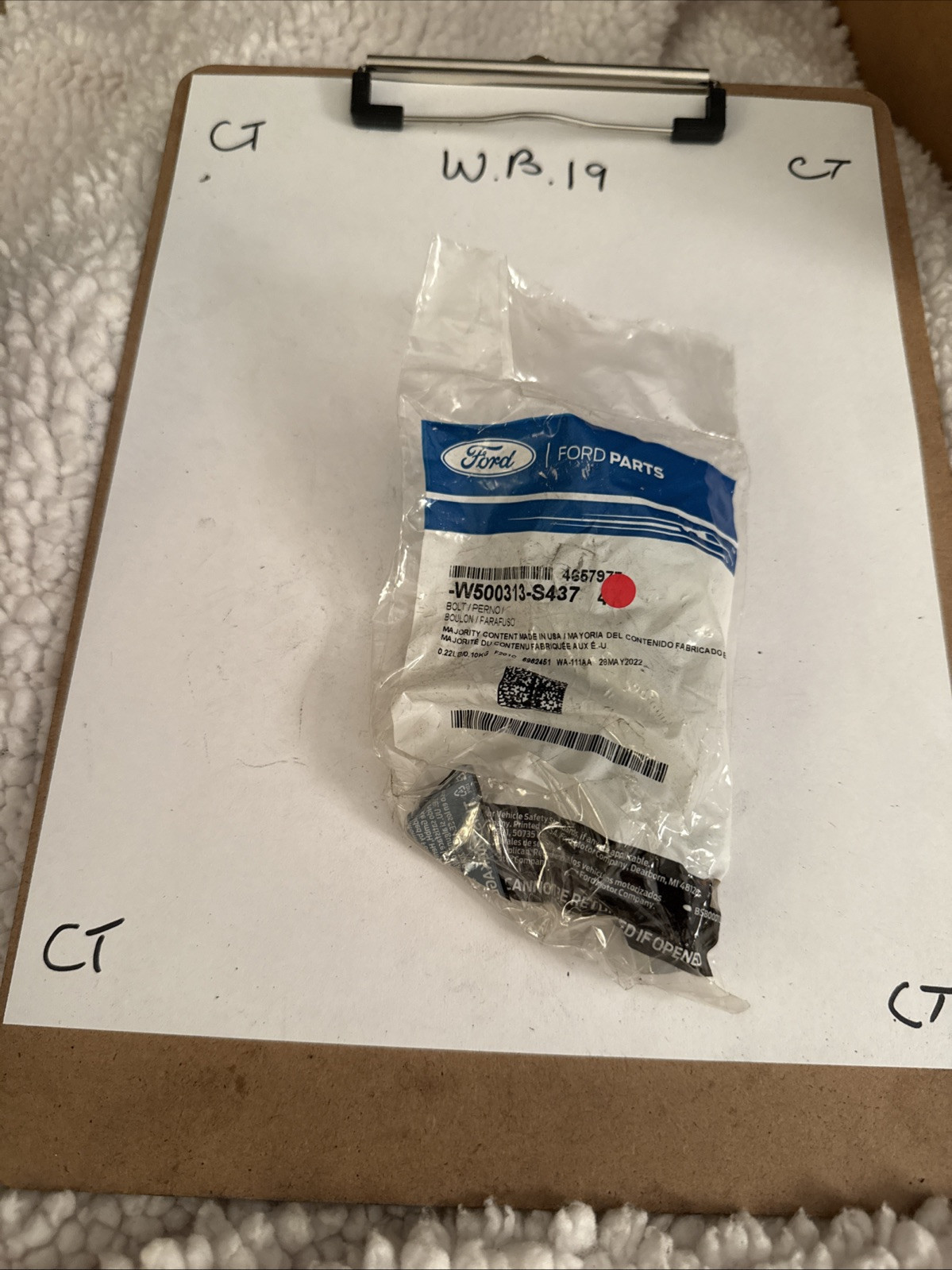 (1) Genuine Fuel Supply Manifold Bolt W500313-S437 Sold Individually