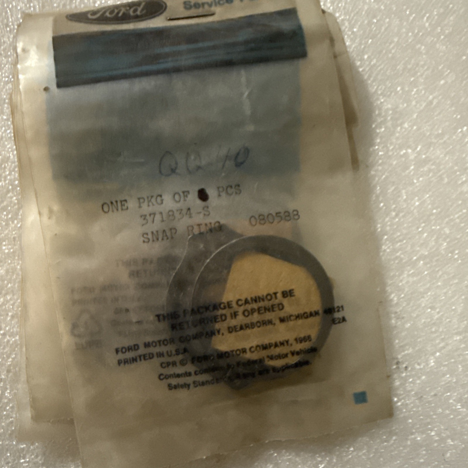 (1) OEM Ford 371834-S Snap Ring NOS Sold Individually - Image 3