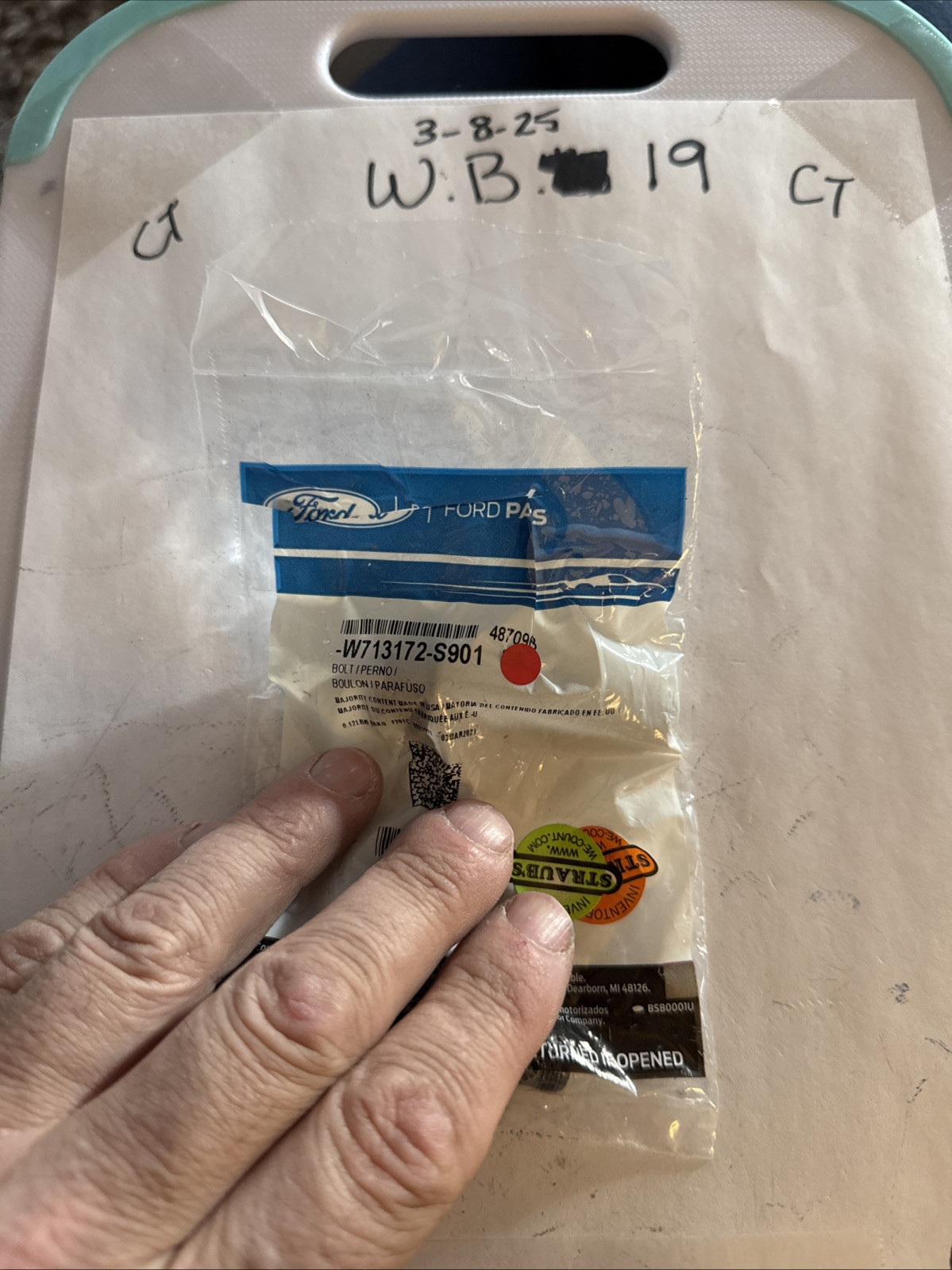 1 Tow Hook Bolt Fits 2007-2015 Ford Expedition 2009-2016 F-150 Lincoln Navigator