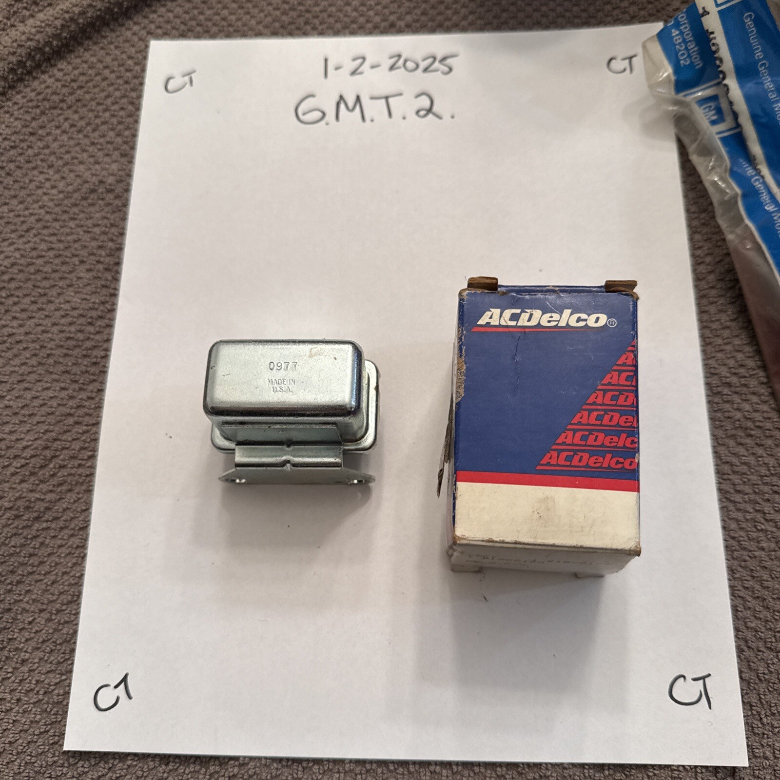 1365166 NOS GM AC Blower Relay 1962 - 1968 All Chevrolet Cars 1969 Impala w/auto