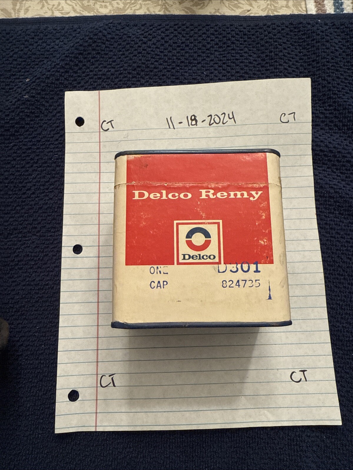 1938-1952 CHEVY PONTIAC OLDSMOBILE 6 CYL DISTRIBUTOR CAP NOS DELCO 1024