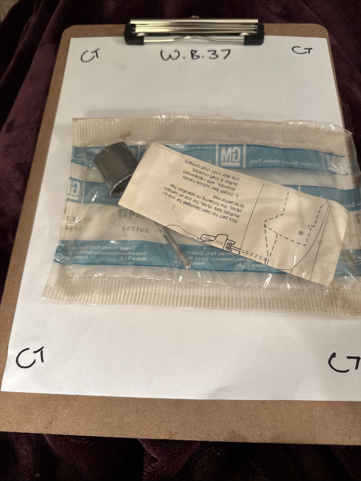 1963-67 CORVETTE CHEVELLE IMPALA NOS DOOR HANDLE BUTTON Oem Gm - Image 3