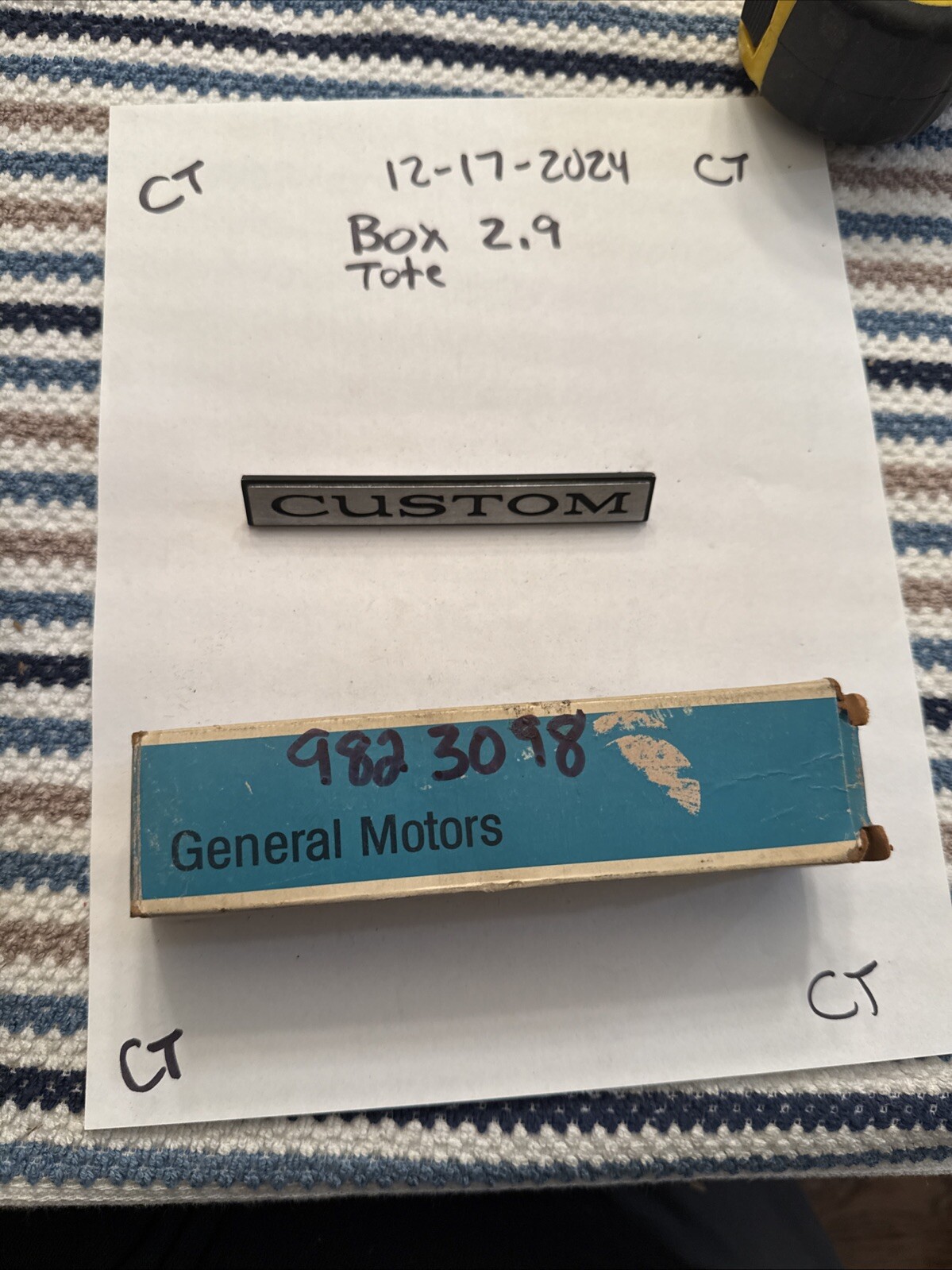 1970-1972 Skylark GS Quarter Panel Emblem Custom GM 9823098