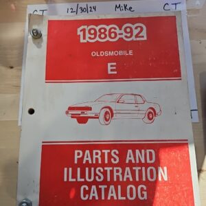 1986-92 Oldsmobile E Toronado and Trofeo Parts and Illustration Catalog