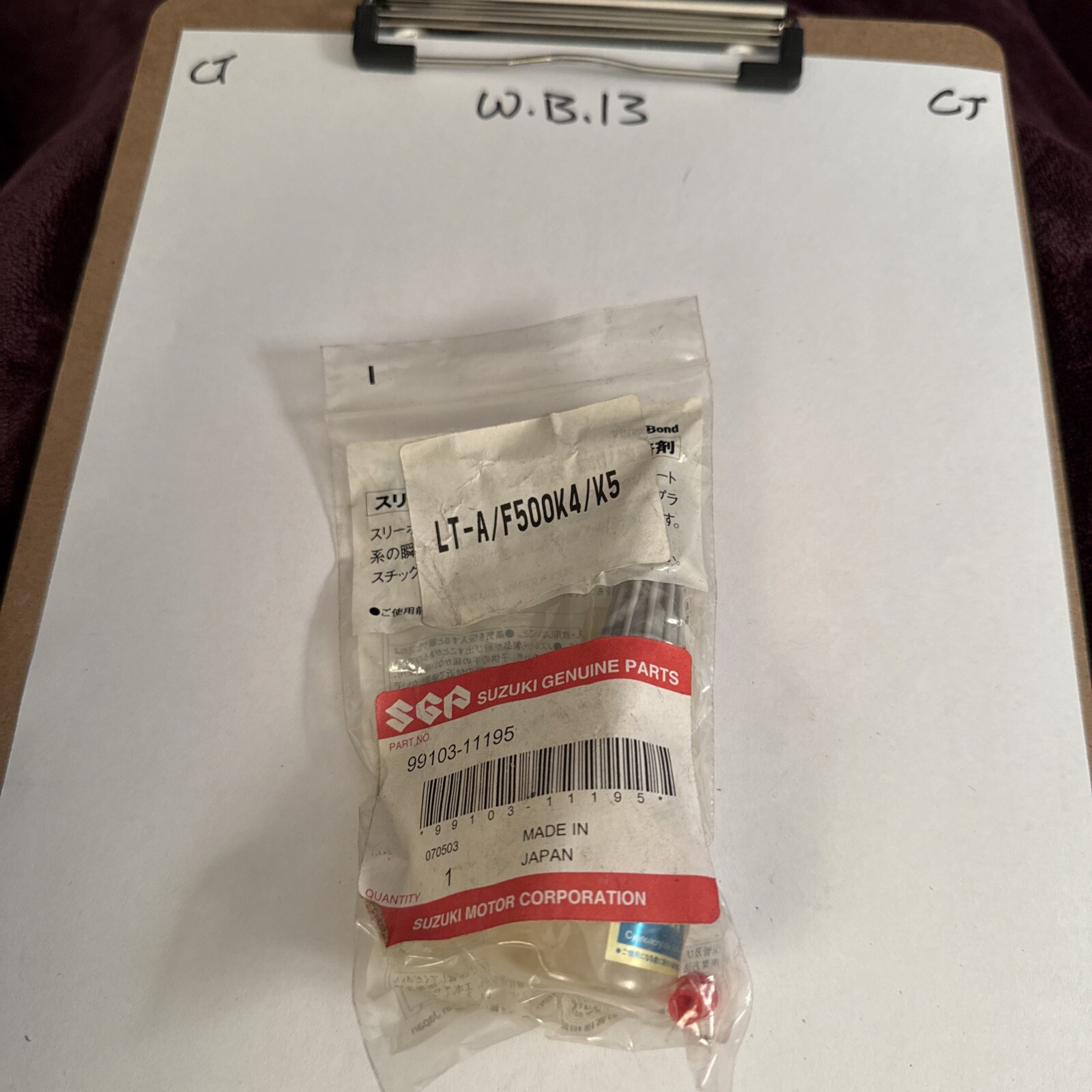 (1)Genuine Suzuki Throttle Conditioner Part Number - 99103-11195 - Image 3