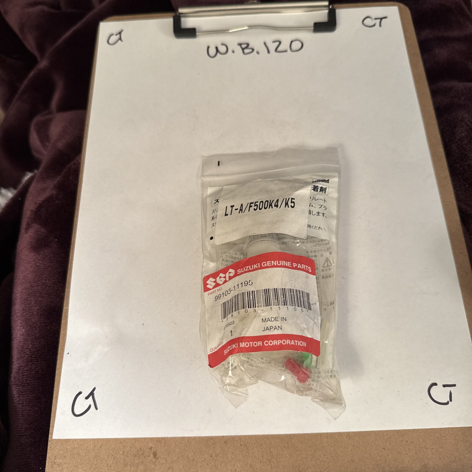 (1)Genuine Suzuki Throttle Conditioner Part Number - 99103-11195