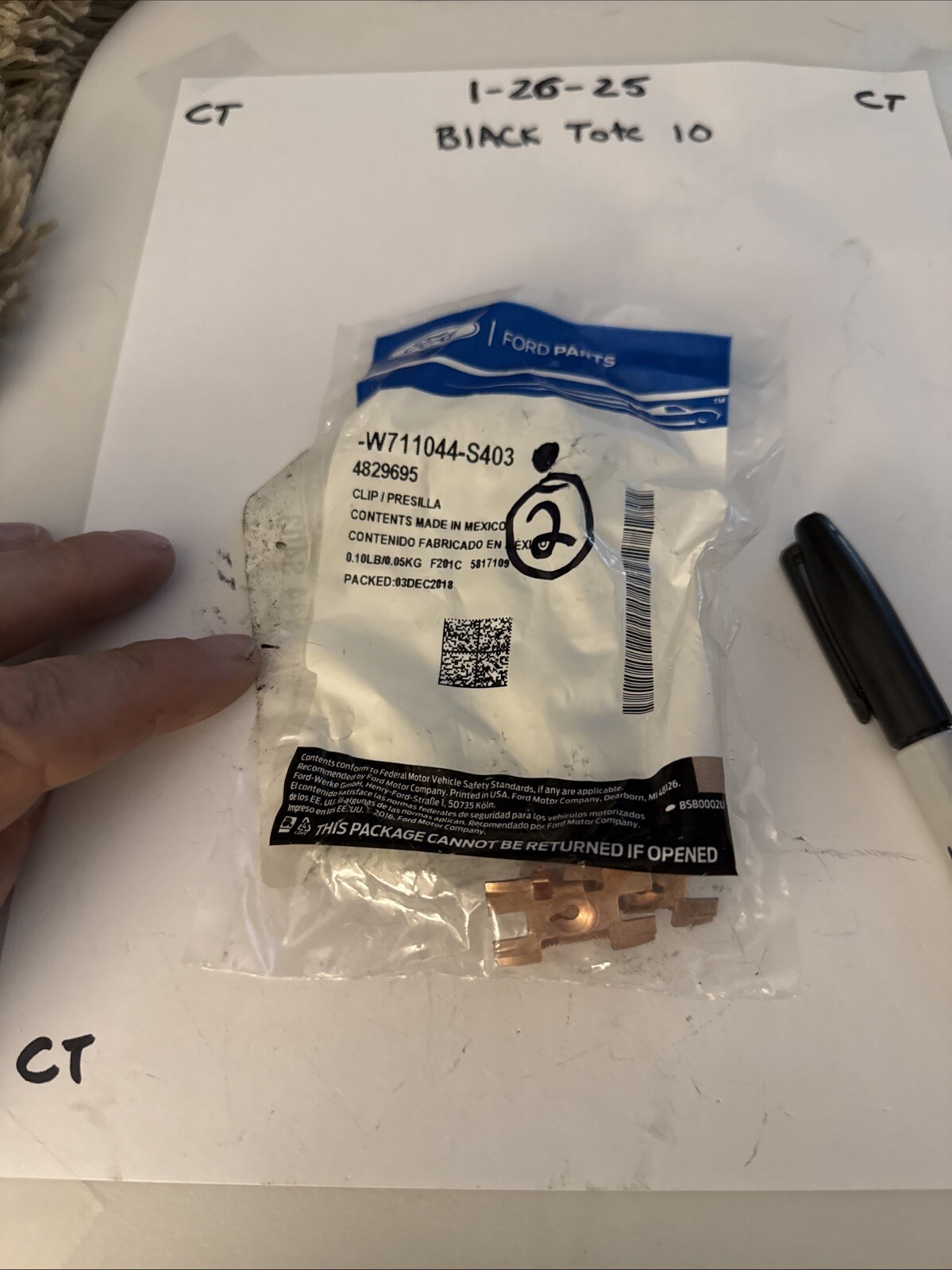 (2) Genuine Ford Windshield Pillar Trim Retainer W711044-S403