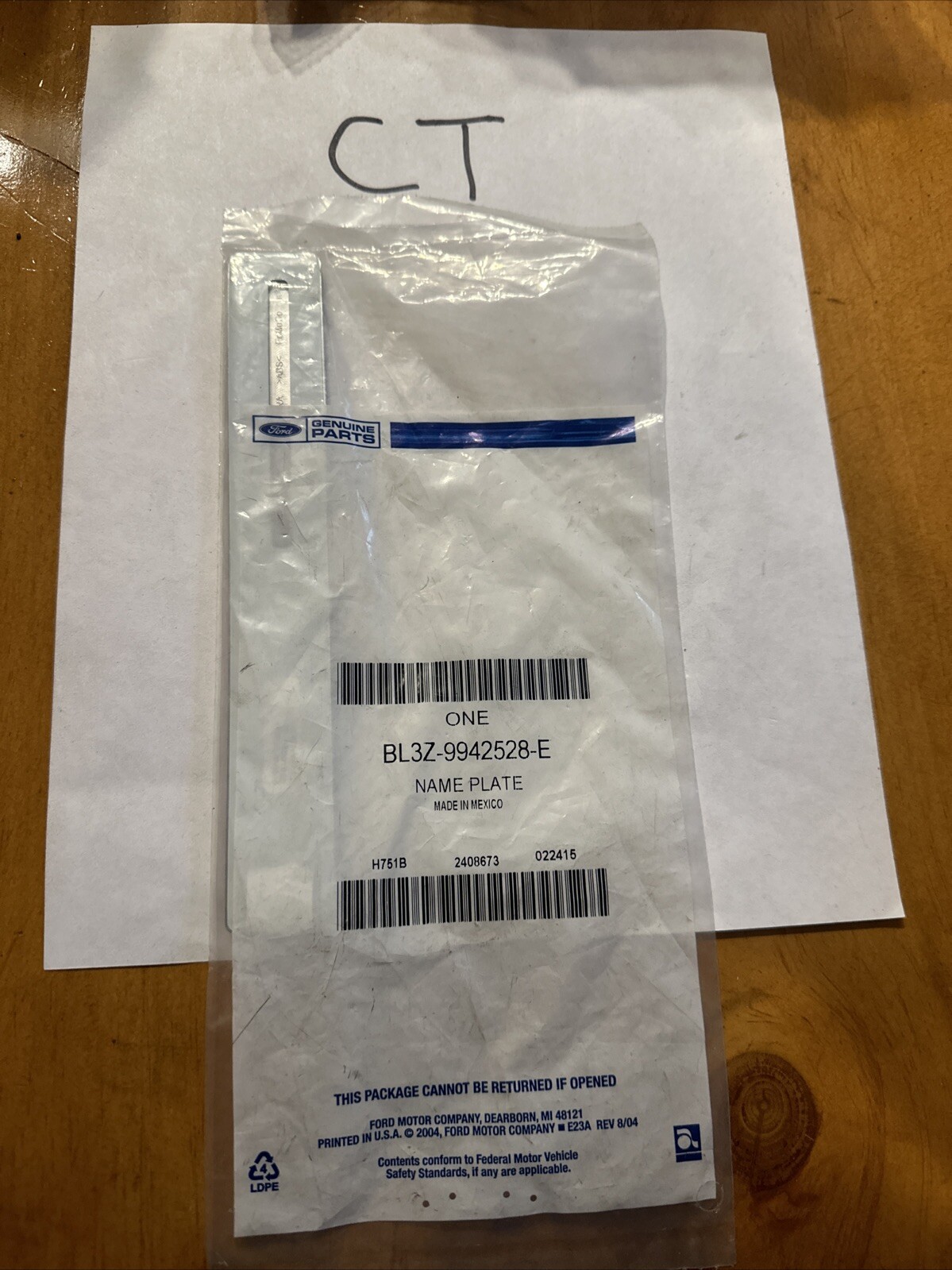 2011 2012 Ford F-150 F150 Rear Chrome Ecoboost Emblem OEM NEW BL3Z-9942528-E