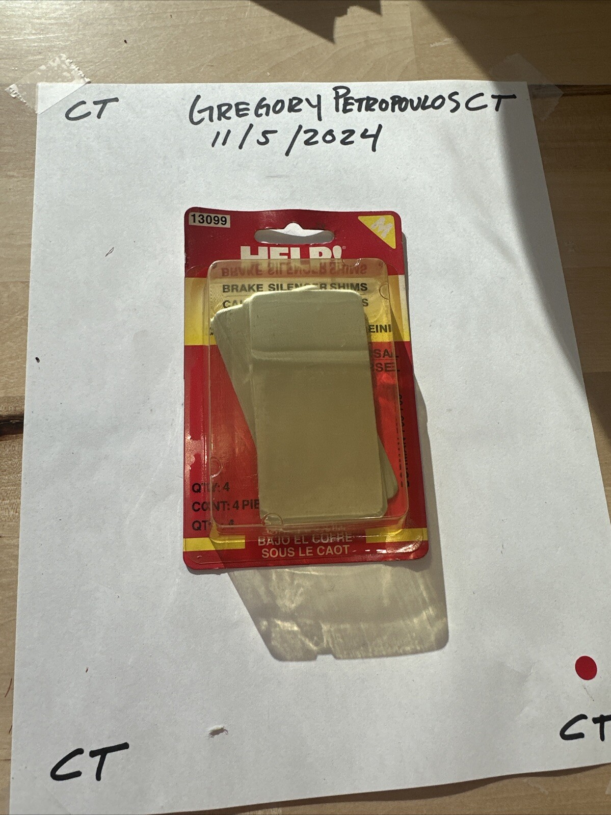 4 Pack Disc Brake Pad Shim Dorman 13099 HELP!