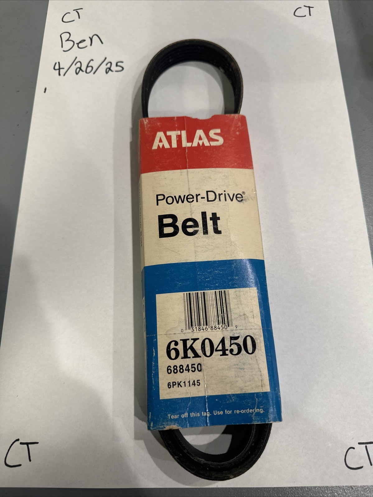 Atlas Power Drive Belt 6k0450
