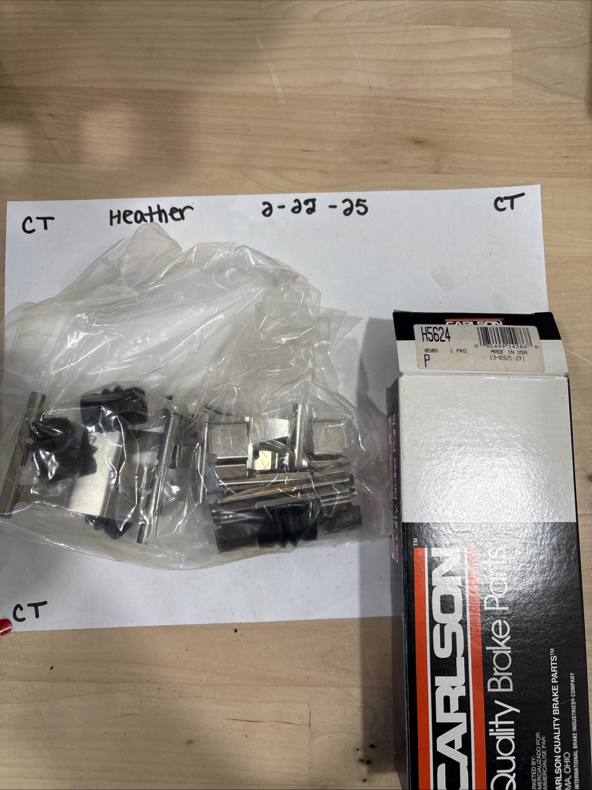 Carlson H5624 Disc Brake Hardware Kit