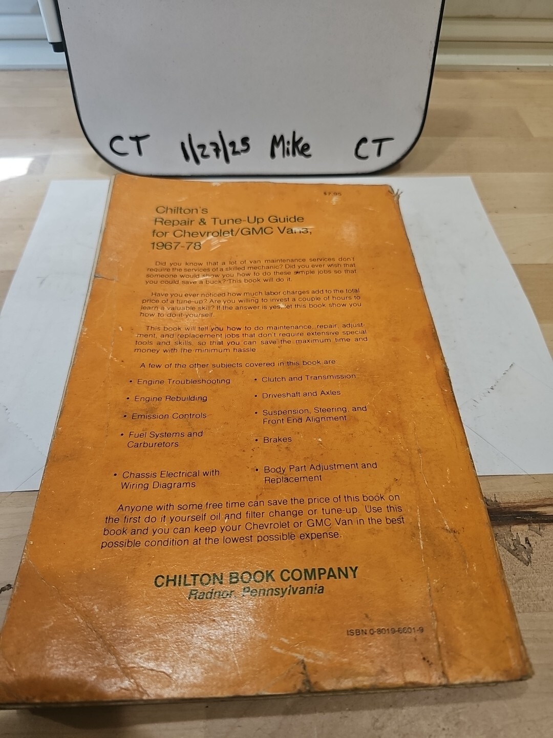 Chilton 6601 Chevrolet GMC Vans 1967-78 Repair Manual - Image 3