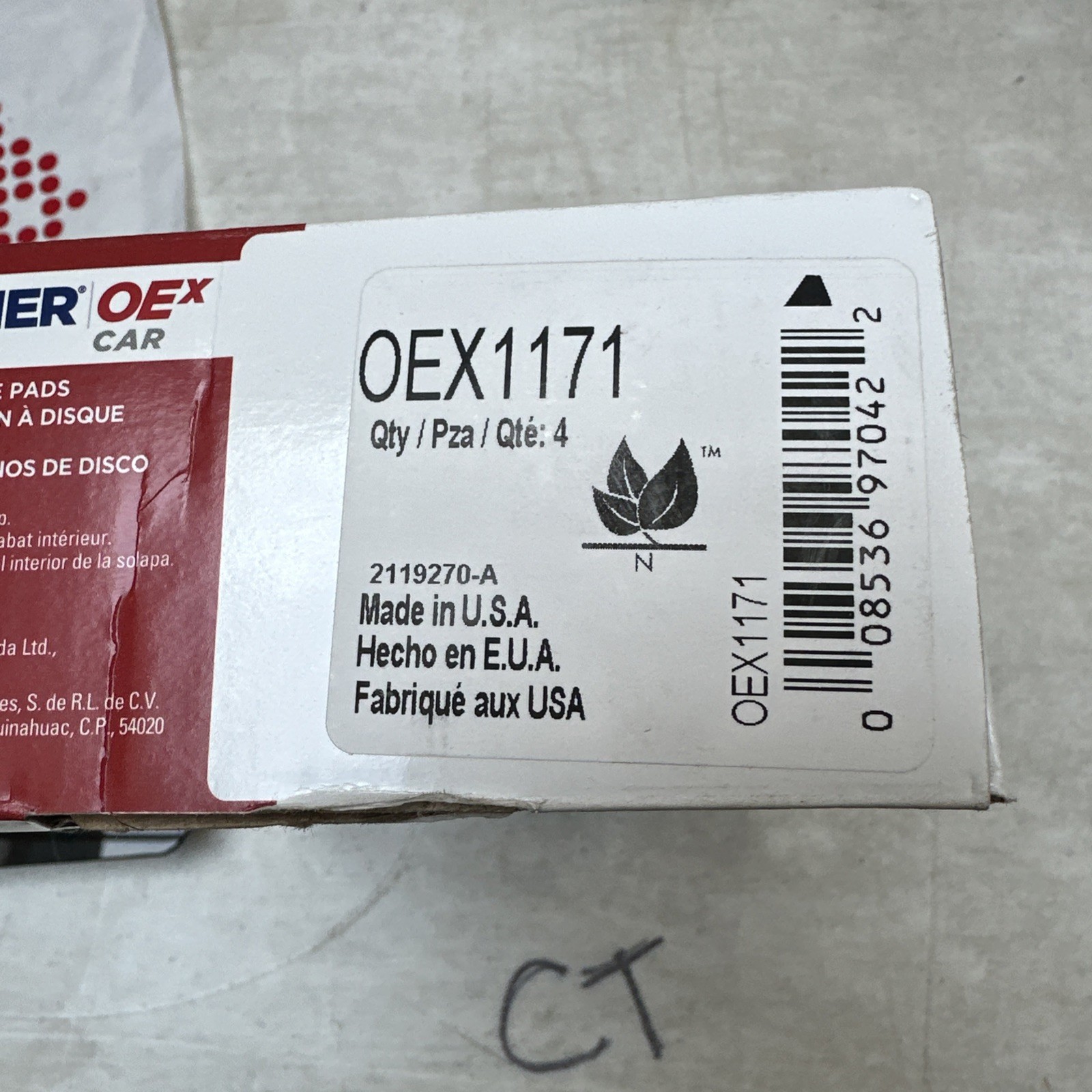 Disc Brake Pad Set-OEX Disc Brake Pad Wagner OEX1171 - Image 3