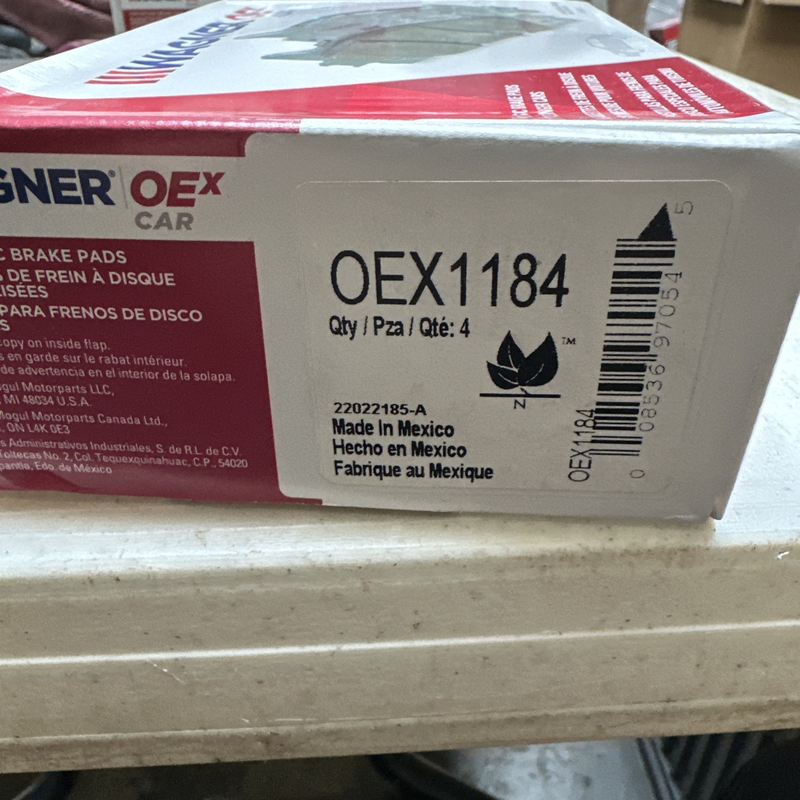 Disc Brake Pad Set-OEX Disc Brake Pad Wagner OEX1184 - Image 3