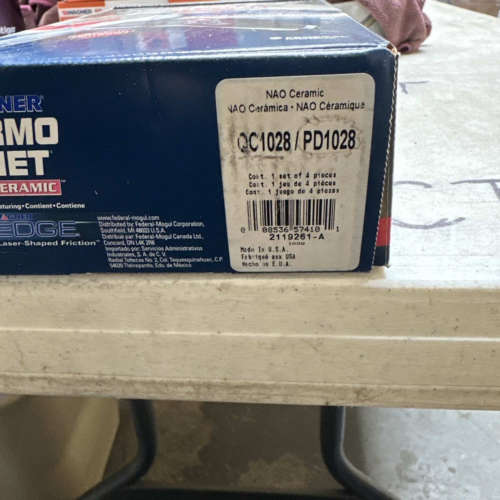 Disc Brake Pad Set-ThermoQuiet Disc Brake Pad Front Wagner QC1028 - Image 3