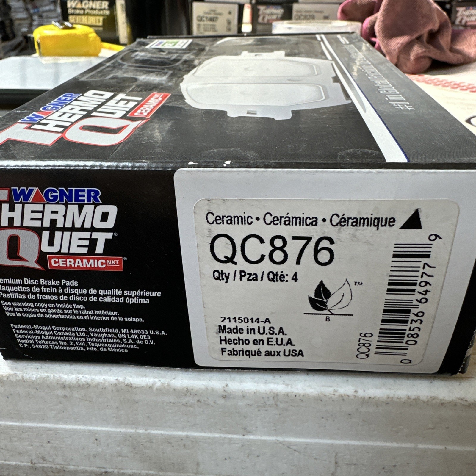 Disc Brake Pad Set-ThermoQuiet Disc Brake Pad Rear Wagner QC876 - Image 3