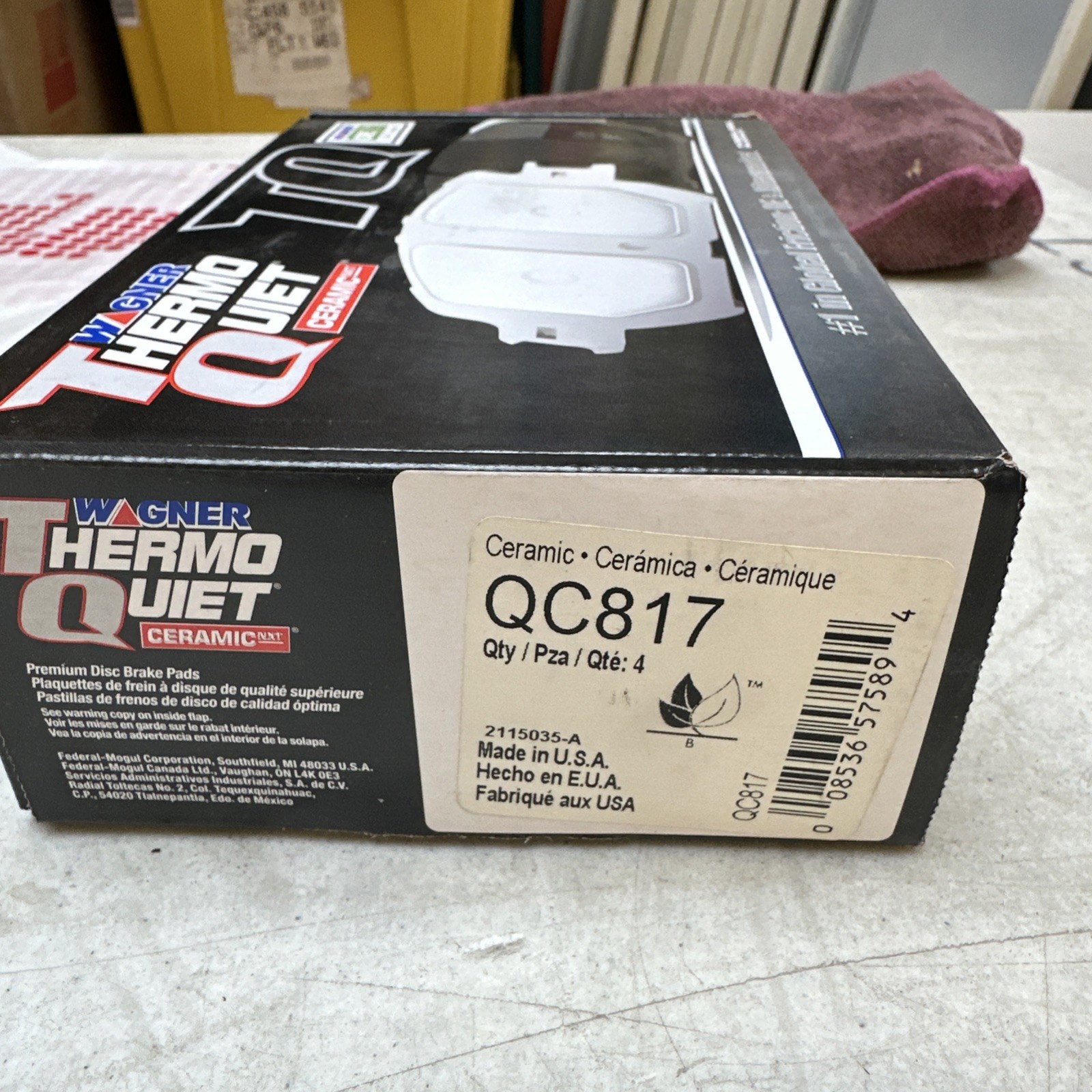 Disc Brake Pad Set-ThermoQuiet Disc Brake Pad Wagner QC817 - Image 3