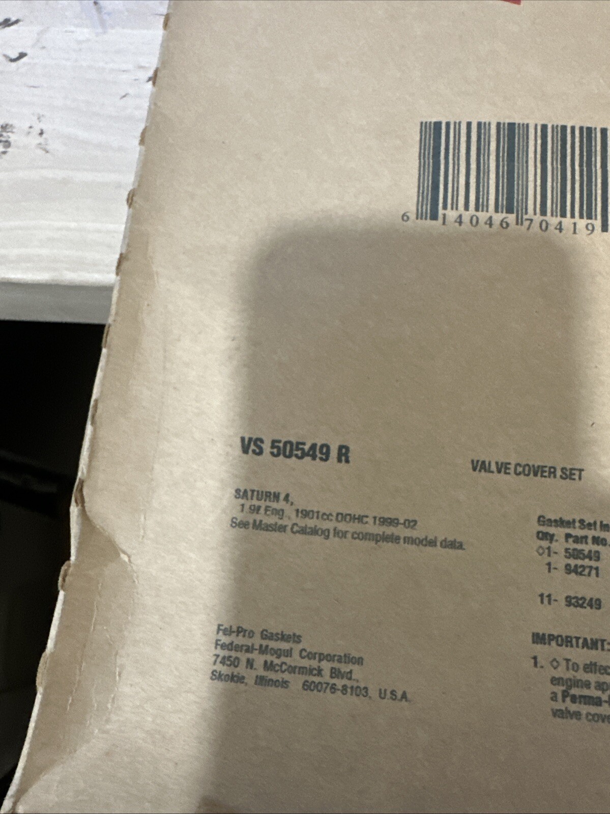 Engine Valve Cover Gasket Set Fel-Pro VS 50549 R - Image 3