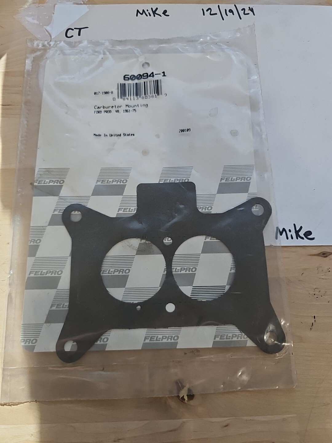 Fel-Pro 60094-1 Carburetor Mounting Gasket-Ford V8 1961-75