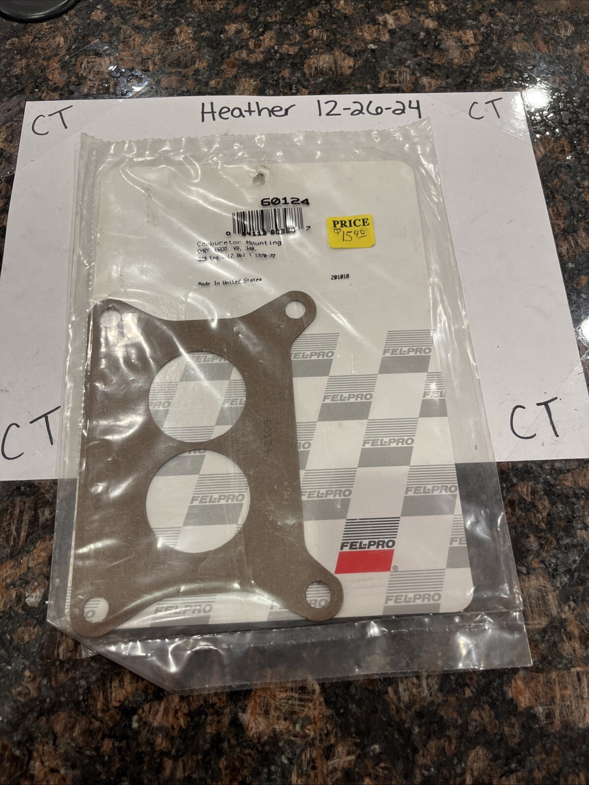 Fel-Pro 60124 Carburetor Mounting Gasket